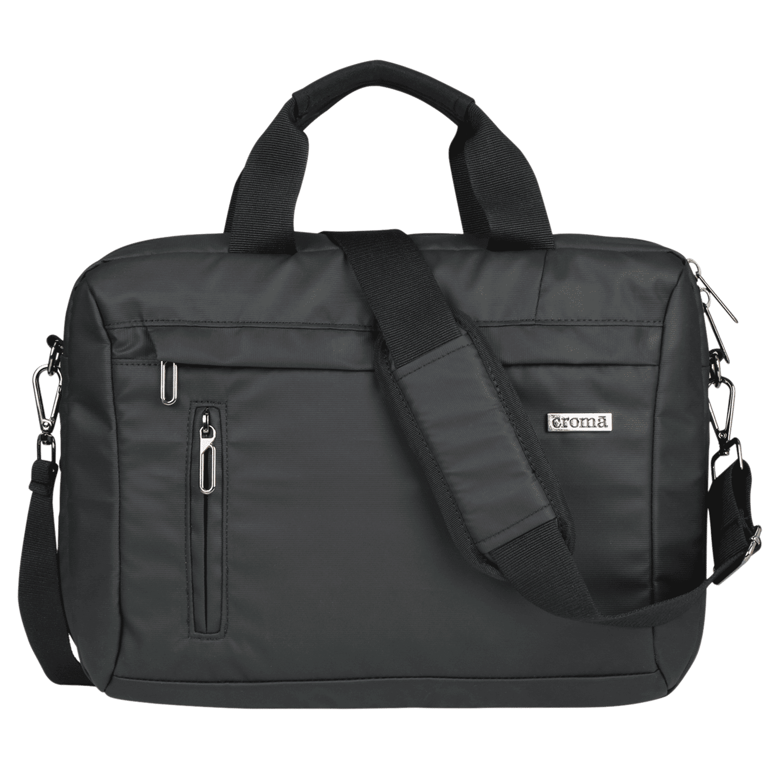 Croma Polyurethane Laptop Sling Bag for 14 Inch Laptop (Adjustable Shoulder Strap, Black)_1