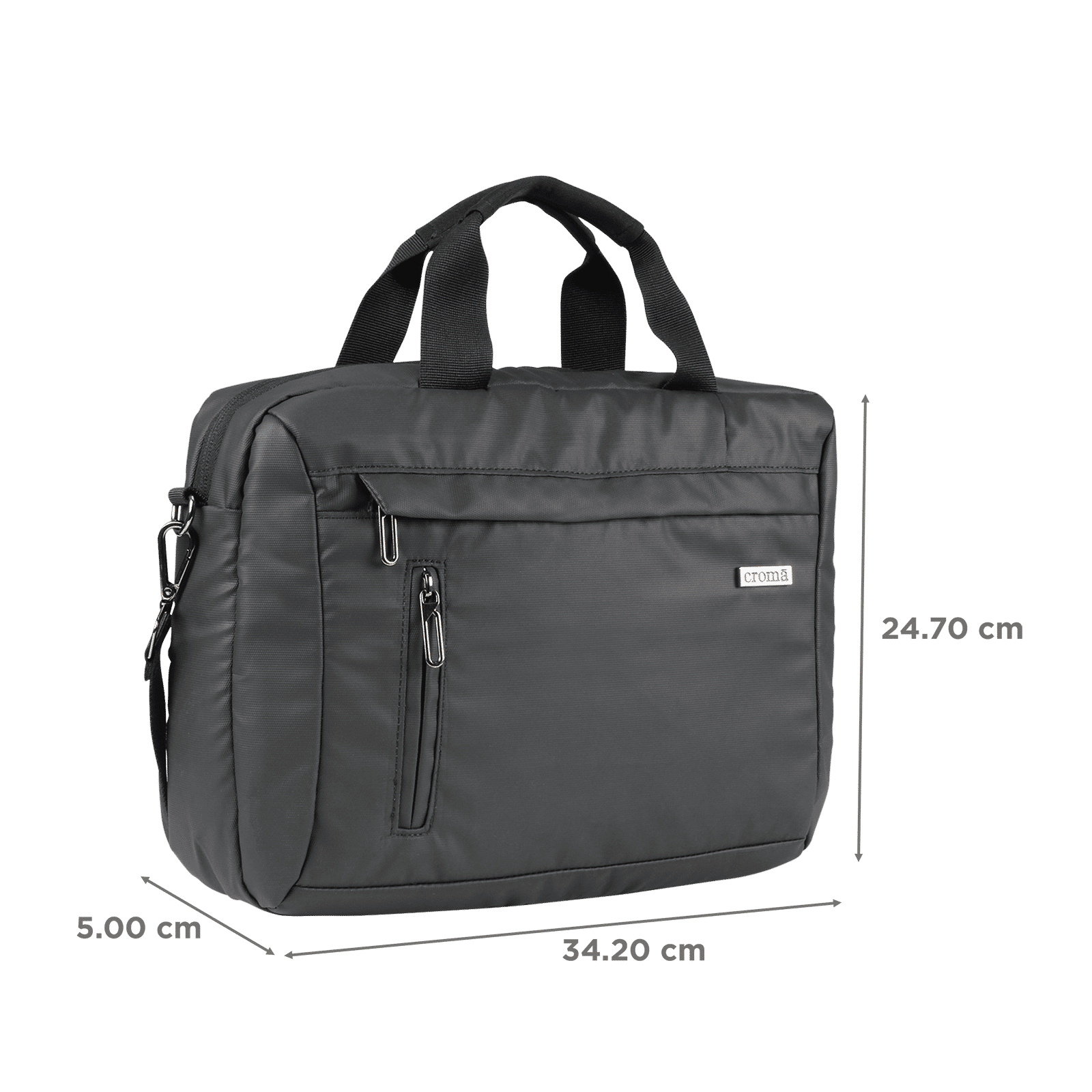 Croma Polyurethane Laptop Sling Bag for 14 Inch Laptop (Adjustable Shoulder Strap, Black)_2