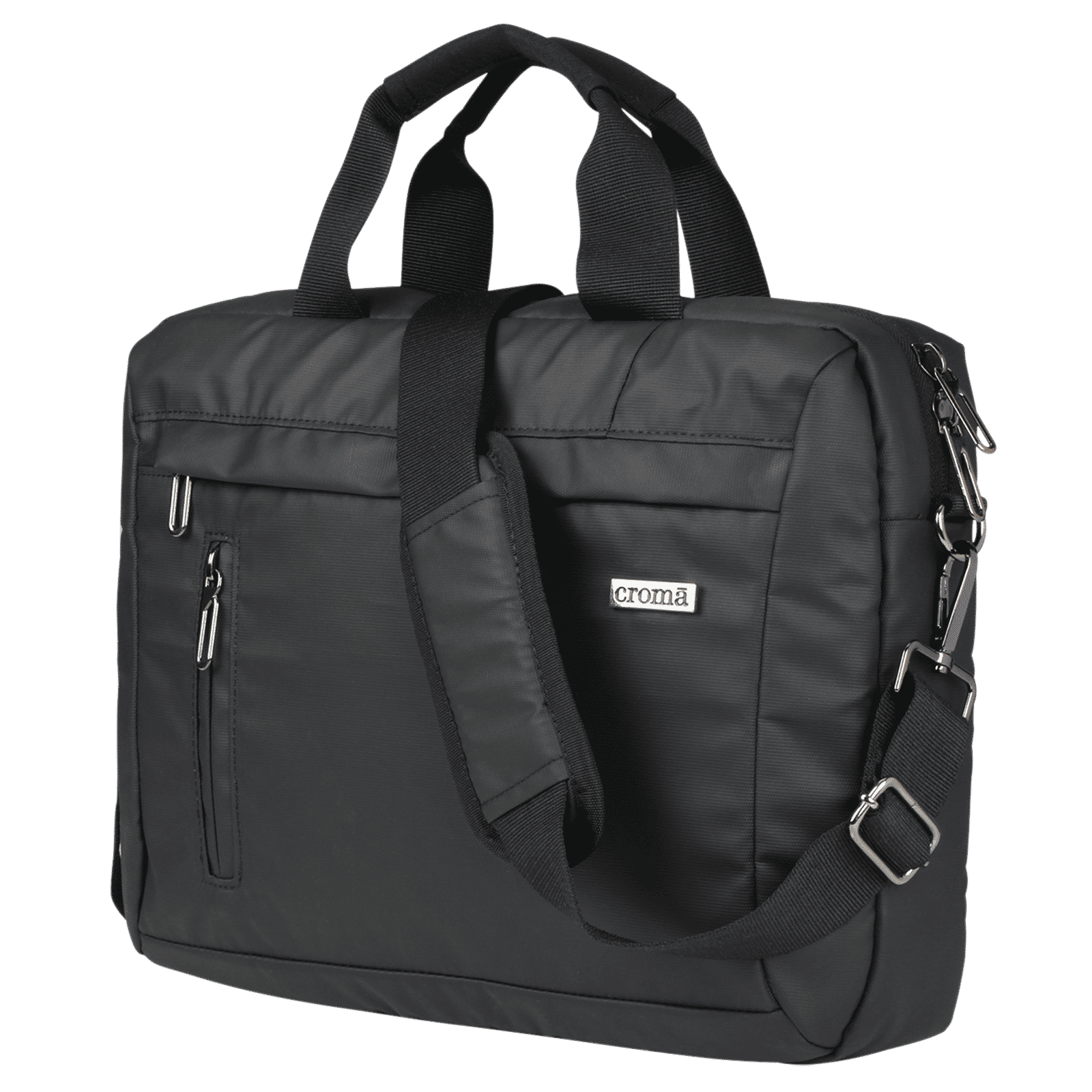 Croma Polyurethane Laptop Sling Bag for 14 Inch Laptop (Adjustable Shoulder Strap, Black)_4