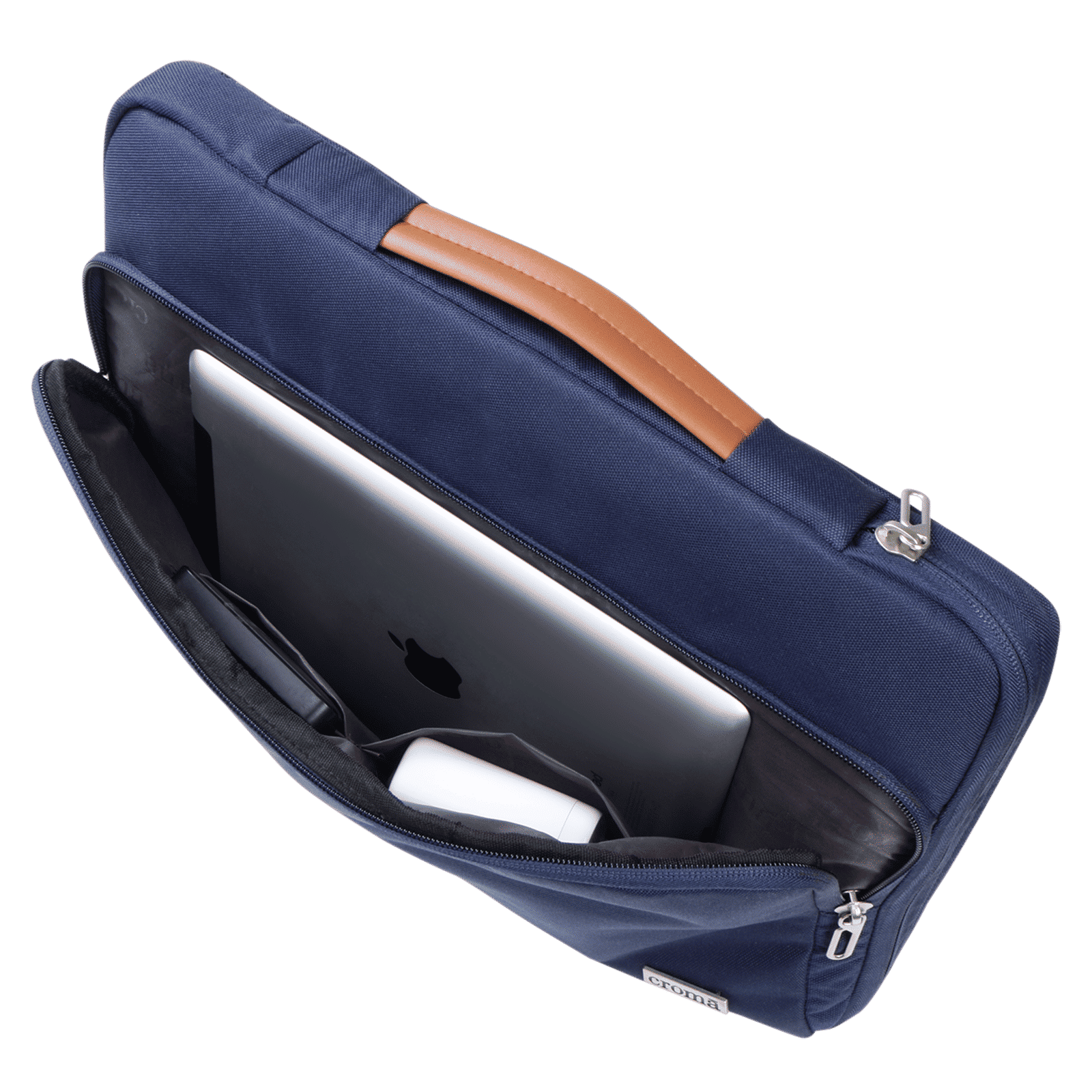 Croma Polyester Laptop Sleeve for 15.6 Inch Laptop (Single Grab Handle, Navy Blue)_3