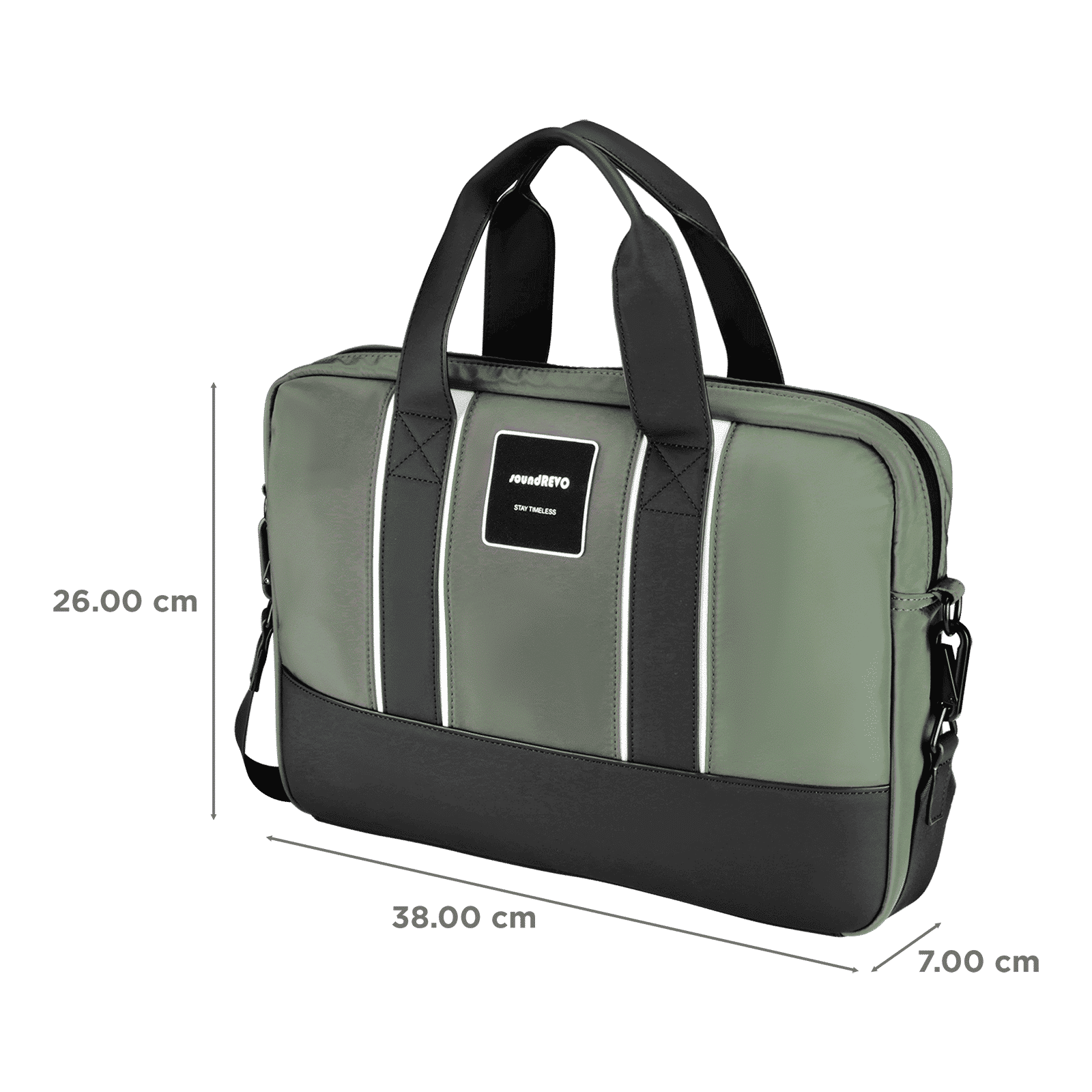 soundREVO Polyester, PU Fabric Laptop Business Messenger Bag for 14 Inch Laptop (6.91 L, Water Resistant, Green)_2