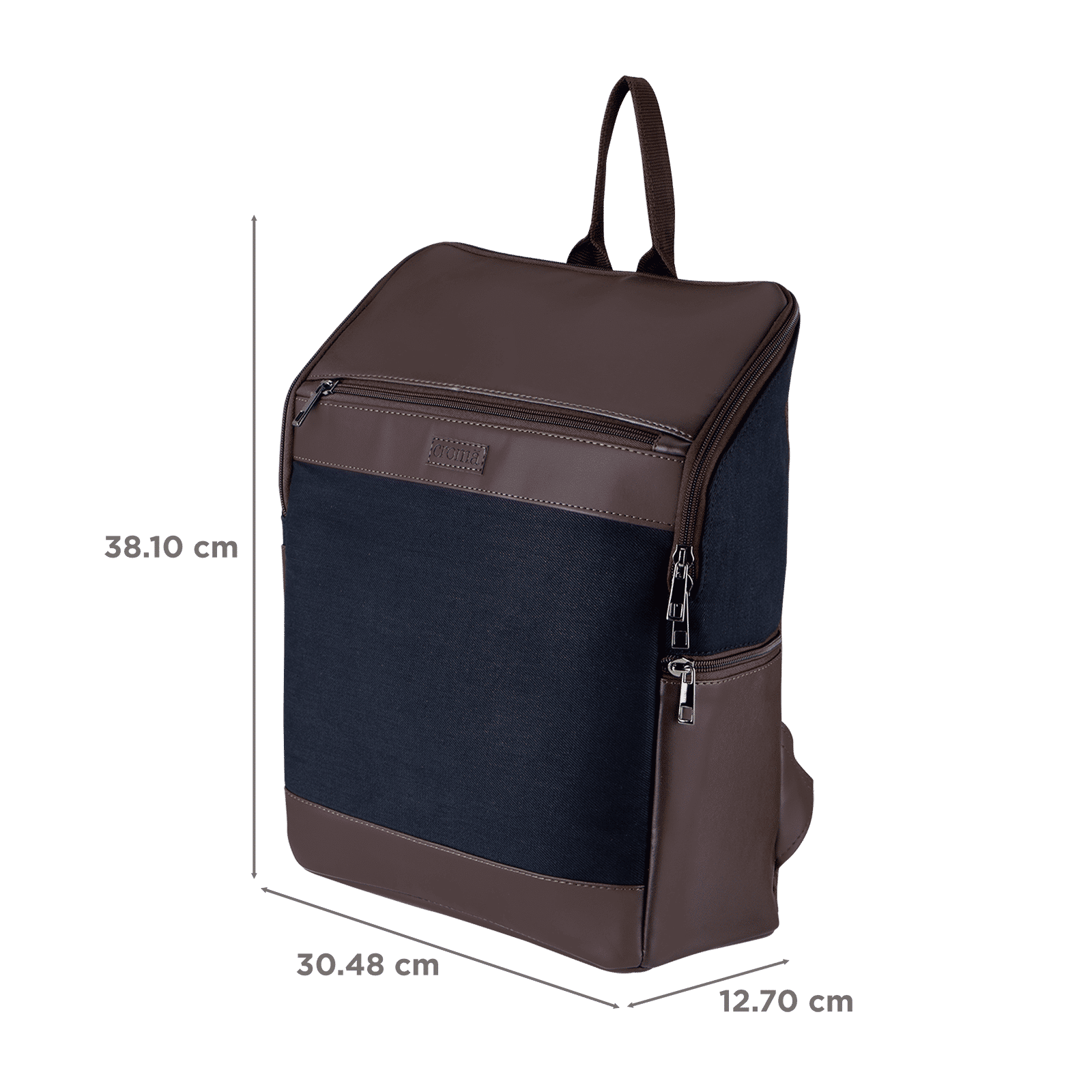 Croma Twill Canvas & PU Laptop Bag for 15 Inch Laptop (Adjustable Shoulder Straps, Brown)_3
