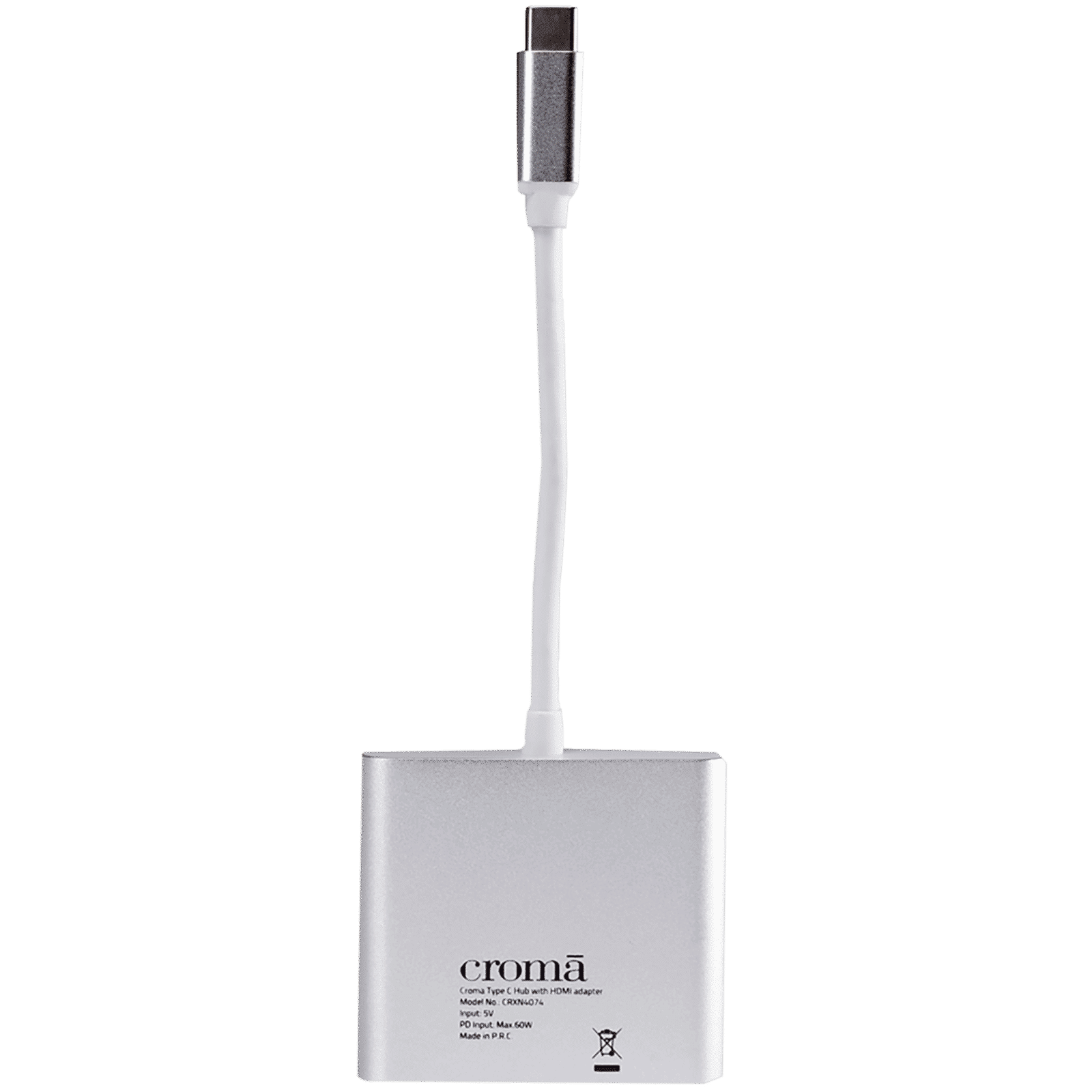 Croma USB 3.0 Type C to USB 2.0 Type A, USB 3.0 Type C, HDMI Type A USB Hub (High-Quality Material, Silver) Croma USB 3.0 Type C to USB 2.0 Type A, USB 3.0 Type C, HDMI Type A USB Hub (High-Quality Material, Silver)_8