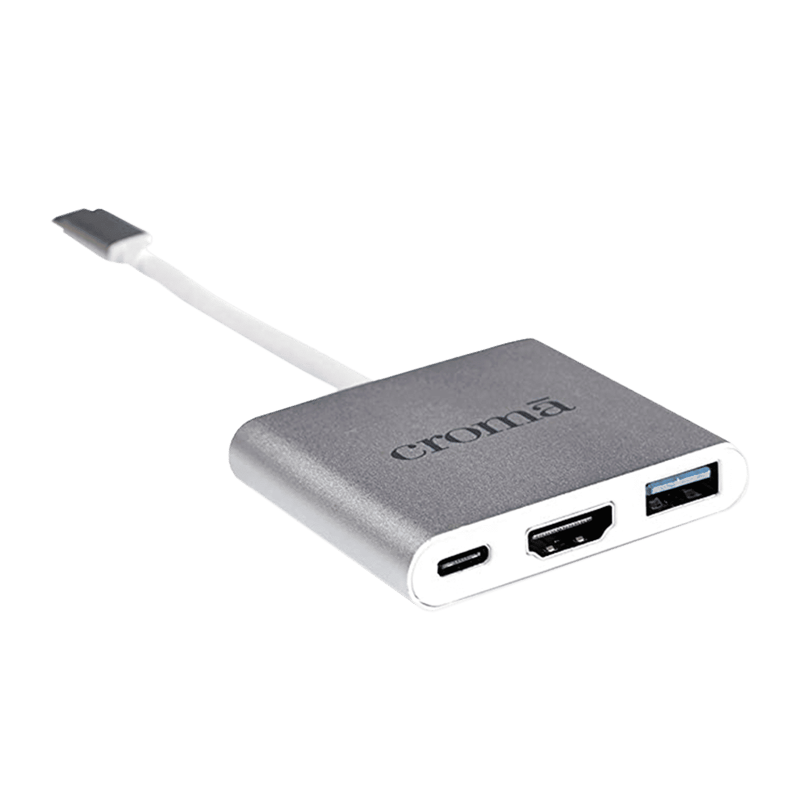 Croma USB 3.0 Type C to USB 2.0 Type A, USB 3.0 Type C, HDMI Type A USB Hub (High-Quality Material, Silver) Croma USB 3.0 Type C to USB 2.0 Type A, USB 3.0 Type C, HDMI Type A USB Hub (High-Quality Material, Silver)_2