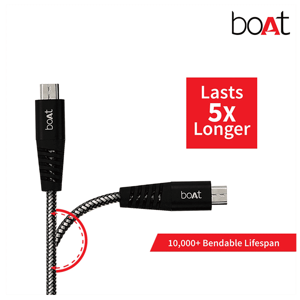 boAt Rugged 700 V3 Type A to Micro USB 4.9 Feet (1.5M) Cable (Tangle-free Design, Black)_6