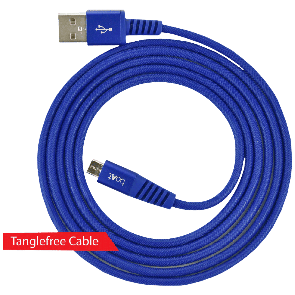boAt Rugged 700 V3 Type A to Micro USB 4.9 Feet (1.5M) Cable (Tangle-free Design, Blue)_6