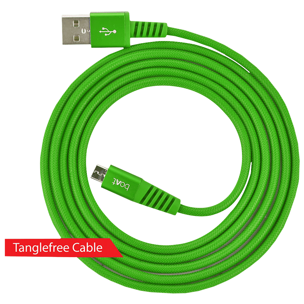 boAt Rugged 700 V3 Type A to Micro USB 4.9 Feet (1.5M) Cable (Tangle-free Design, Green)_3