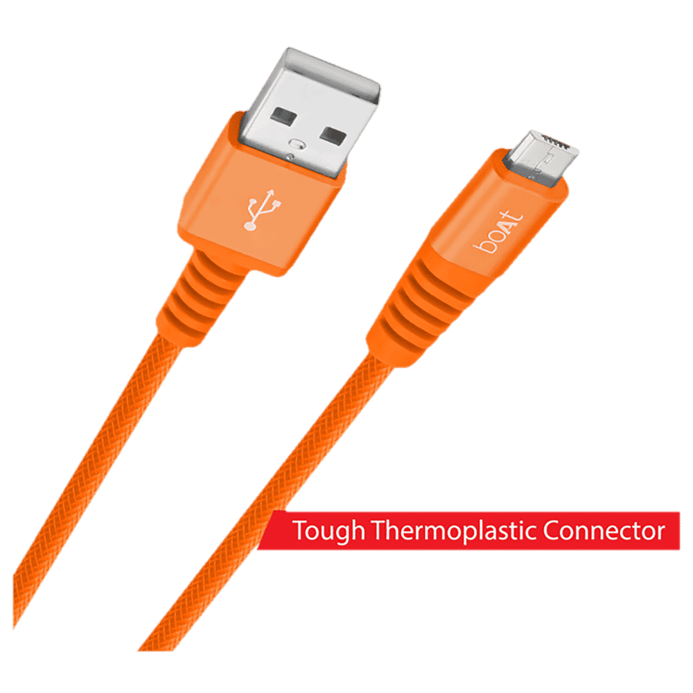 boAt Rugged 700 V3 Type A to Micro USB 4.9 Feet (1.5M) Cable (Tangle-free Design, Orange)_4