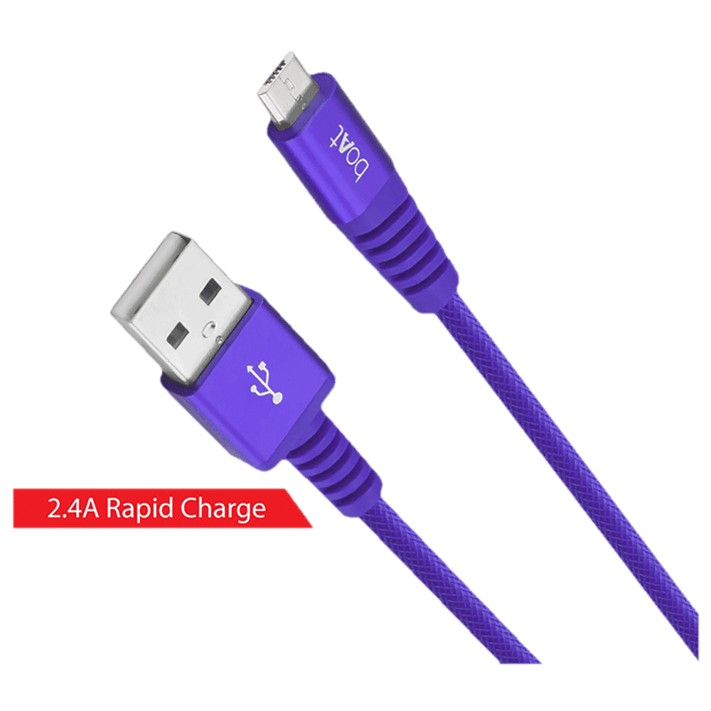 boAt Rugged 700 V3 Type A to Micro USB 4.9 Feet (1.5M) Cable (Tangle-free Design, Purple)_3