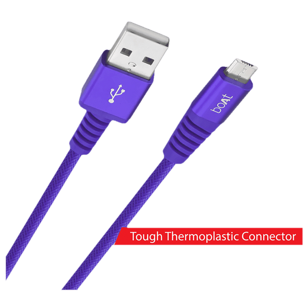 boAt Rugged 700 V3 Type A to Micro USB 4.9 Feet (1.5M) Cable (Tangle-free Design, Purple)_4