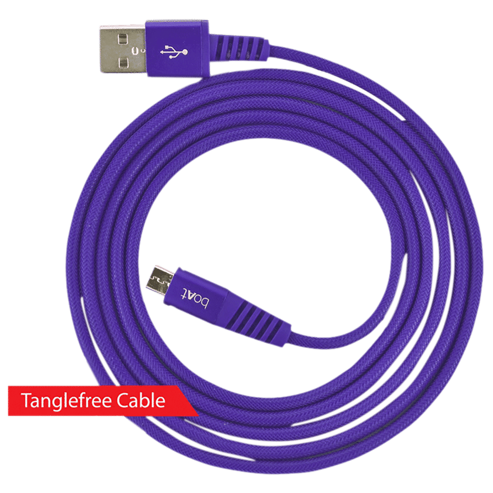 boAt Rugged 700 V3 Type A to Micro USB 4.9 Feet (1.5M) Cable (Tangle-free Design, Purple)_5