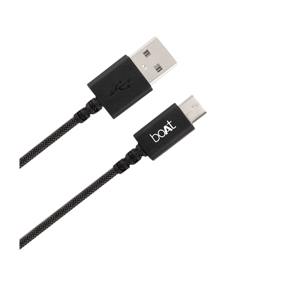 boAt A400 Type A to Type C 3.3 Feet (1M) Cable (Tangle-free Design, Black) boAt A400 Type A to Type C 3.3 Feet (1M) Cable (Tangle-free Design, Black)_3