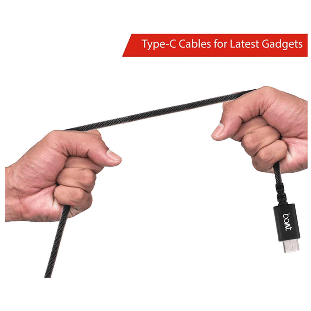 boAt A400 Type A to Type C 3.3 Feet (1M) Cable (Tangle-free Design, Black) boAt A400 Type A to Type C 3.3 Feet (1M) Cable (Tangle-free Design, Black)_5