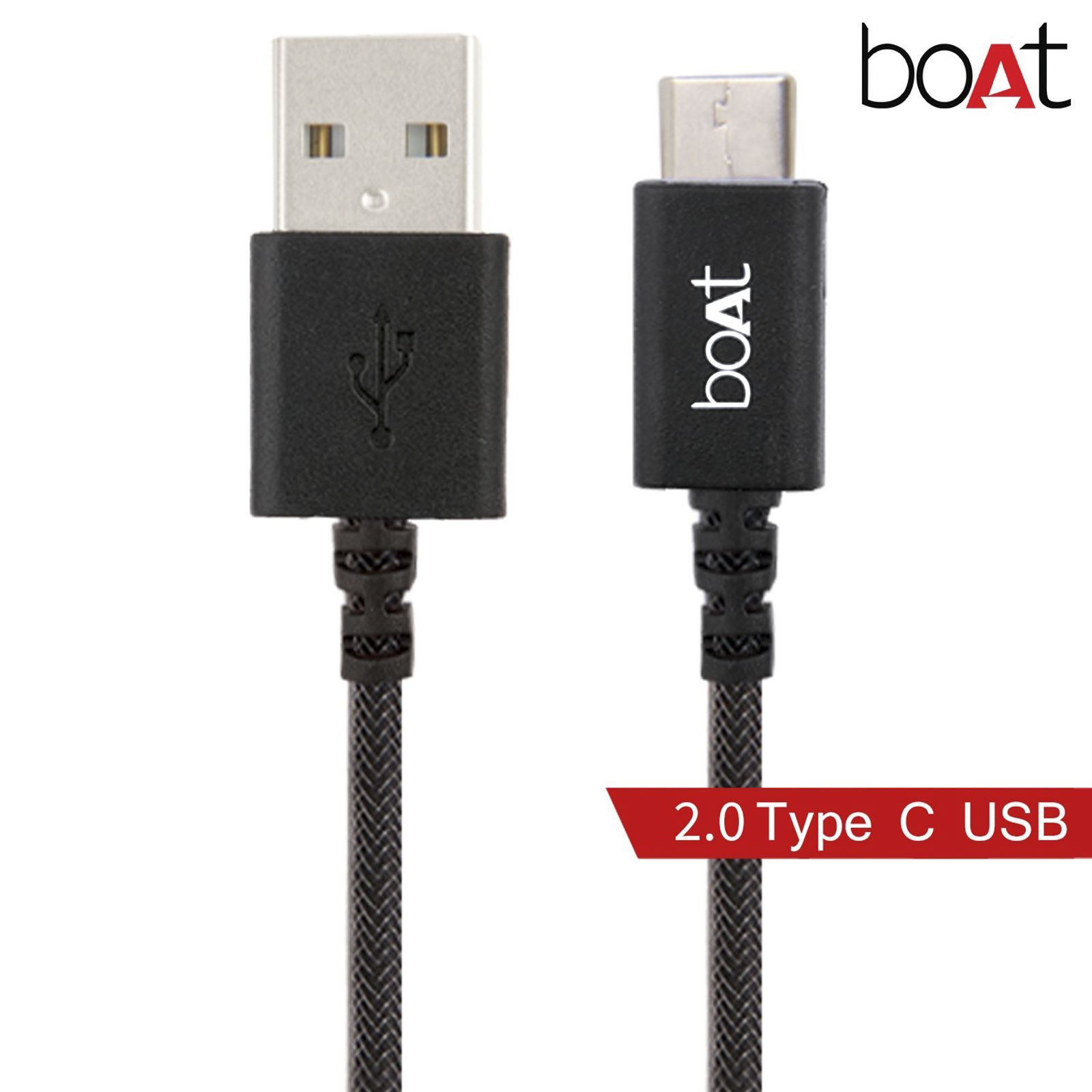 boAt A400 Type A to Type C 3.3 Feet (1M) Cable (Tangle-free Design, Black) boAt A400 Type A to Type C 3.3 Feet (1M) Cable (Tangle-free Design, Black)_6