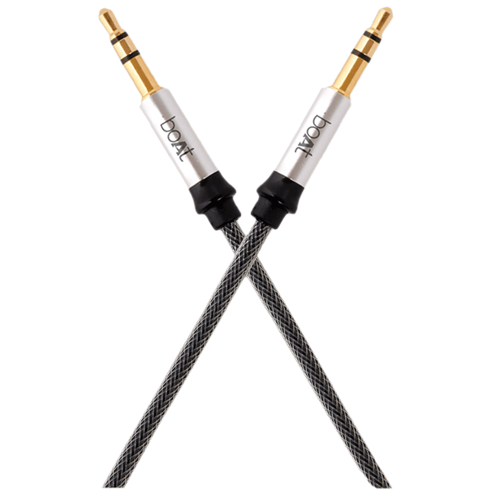 boAt Aux 500 3.5mm Aux to 3.5mm Aux 4.9 Feet (1.5M) Cable (Dual Shielding, Grey)_1