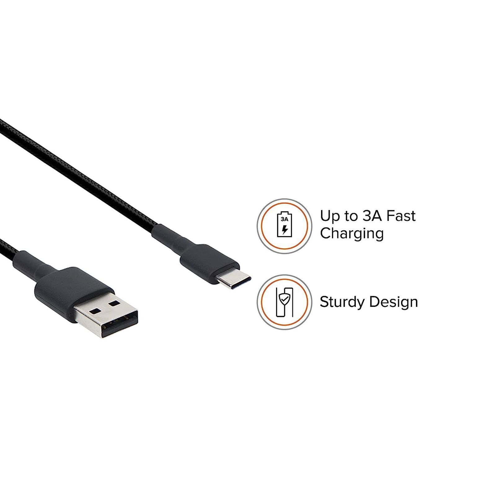 Mi Type A to Type C 3.3 Feet (1M) Cable (Tangle Free Design, Black)_10
