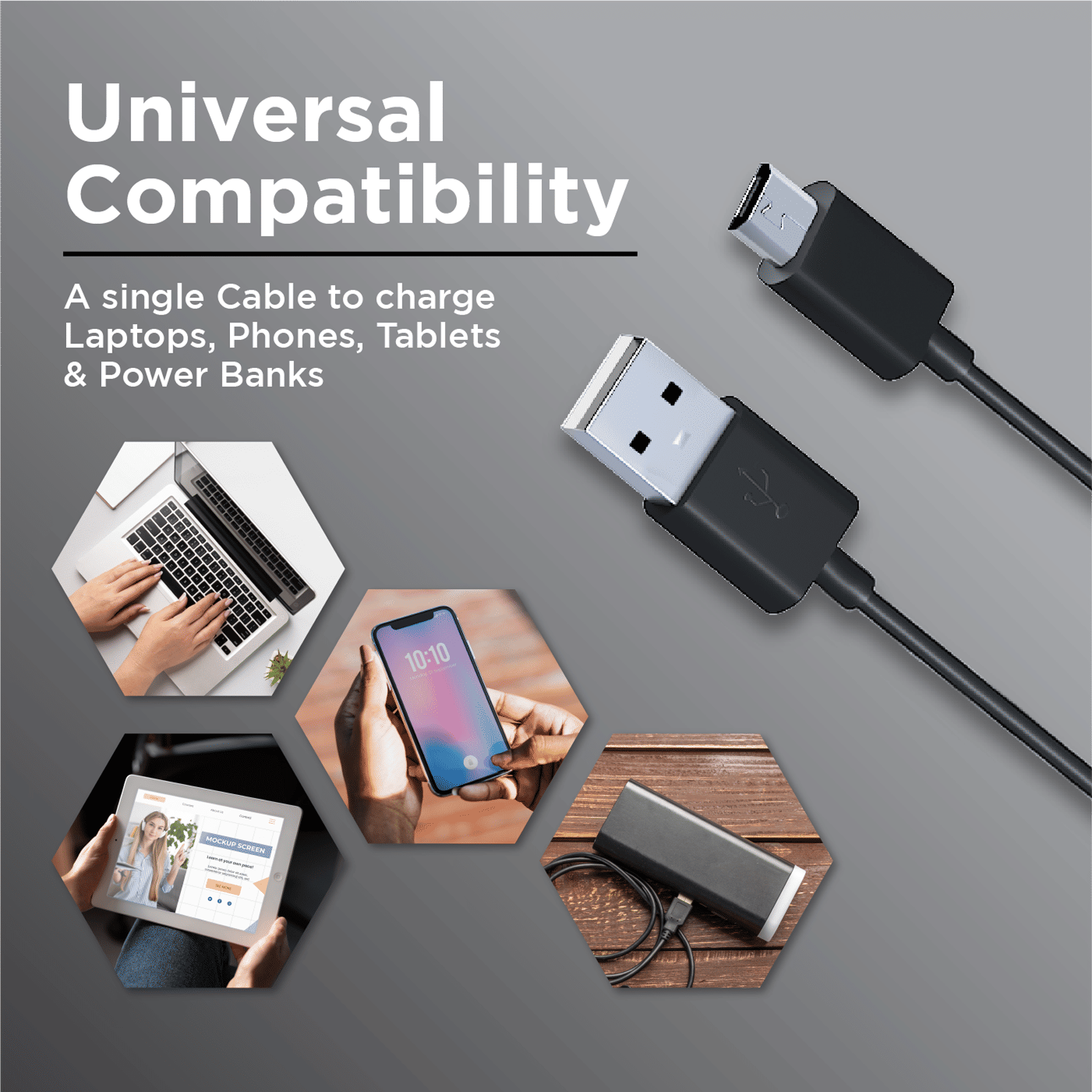 Croma Type A to Micro USB 3.9 Feet (1.2M) Cable (Sync and Charge, Black)_6