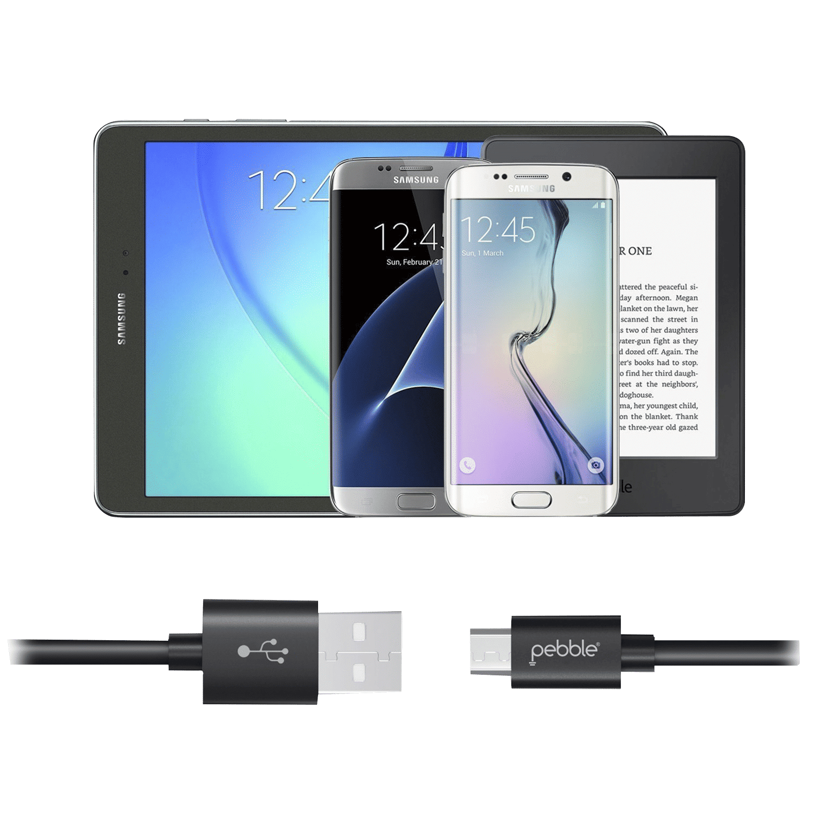 Pebble Type A to Micro USB 3.3 Feet (1M) Cable (4000 Plus Bends Lifespan, Black)_5
