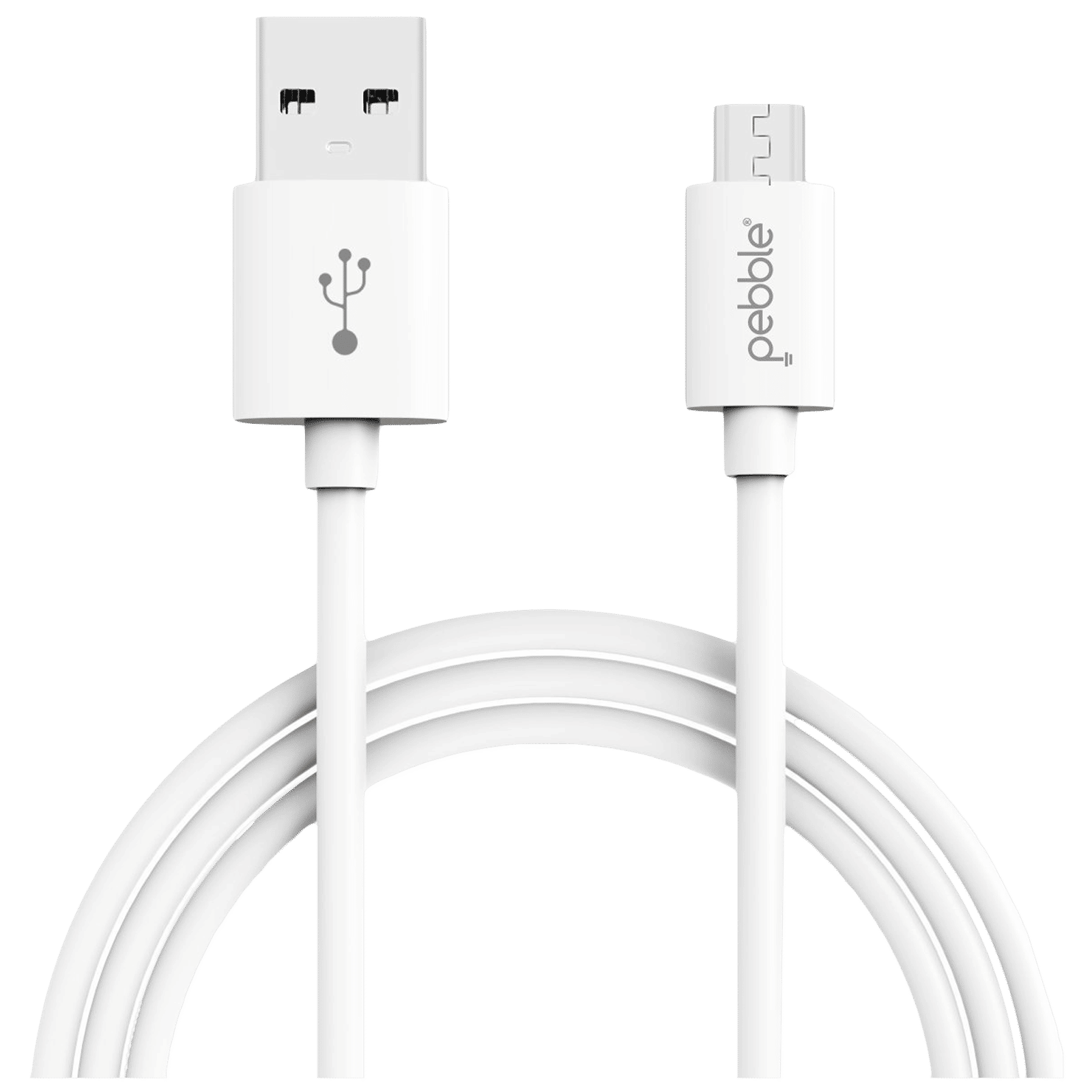 Pebble Type A to Micro USB 3.3 Feet (1M) Cable (4000 Plus Bends Lifespan, White)_1