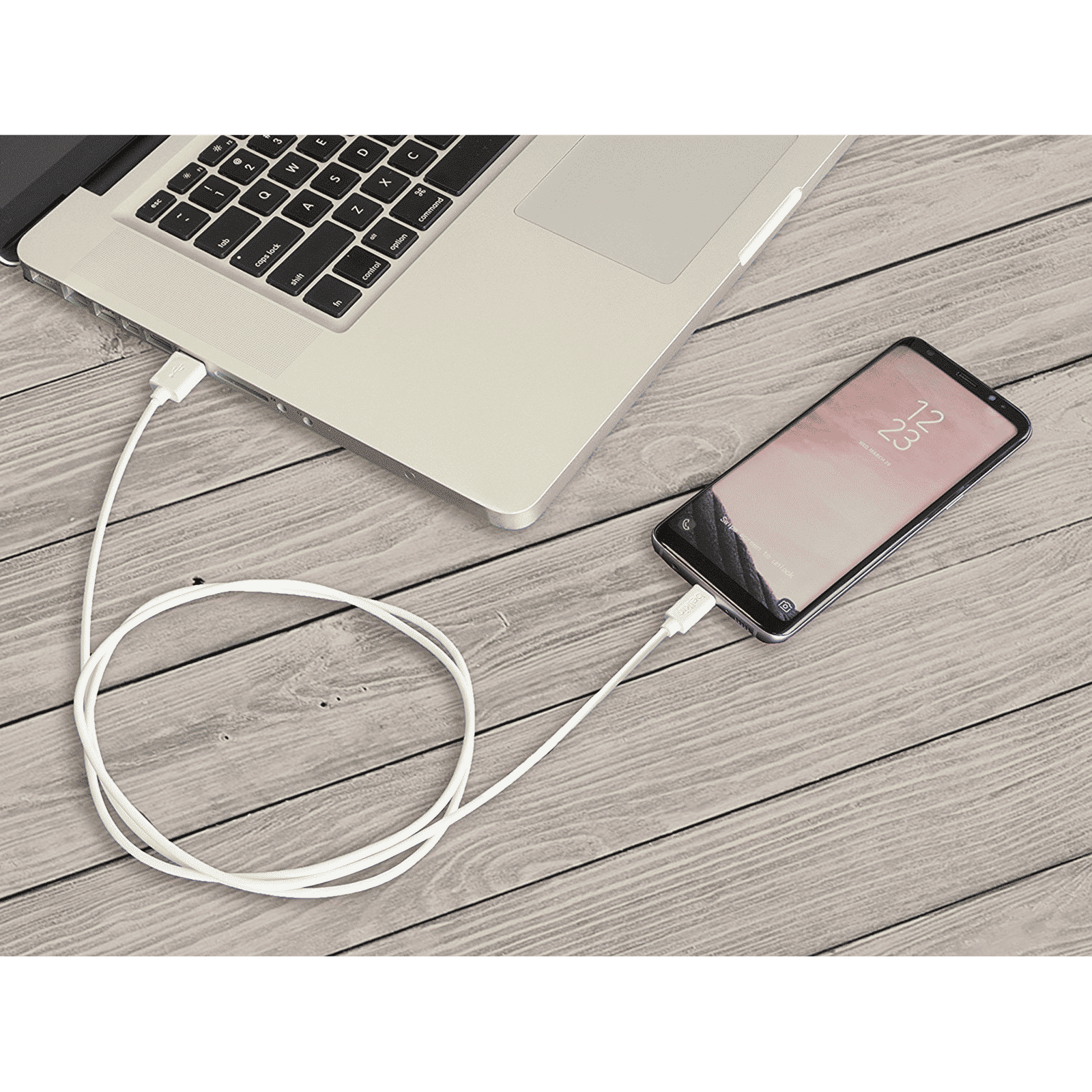 Pebble Type A to Micro USB 3.3 Feet (1M) Cable (4000 Plus Bends Lifespan, White)_7