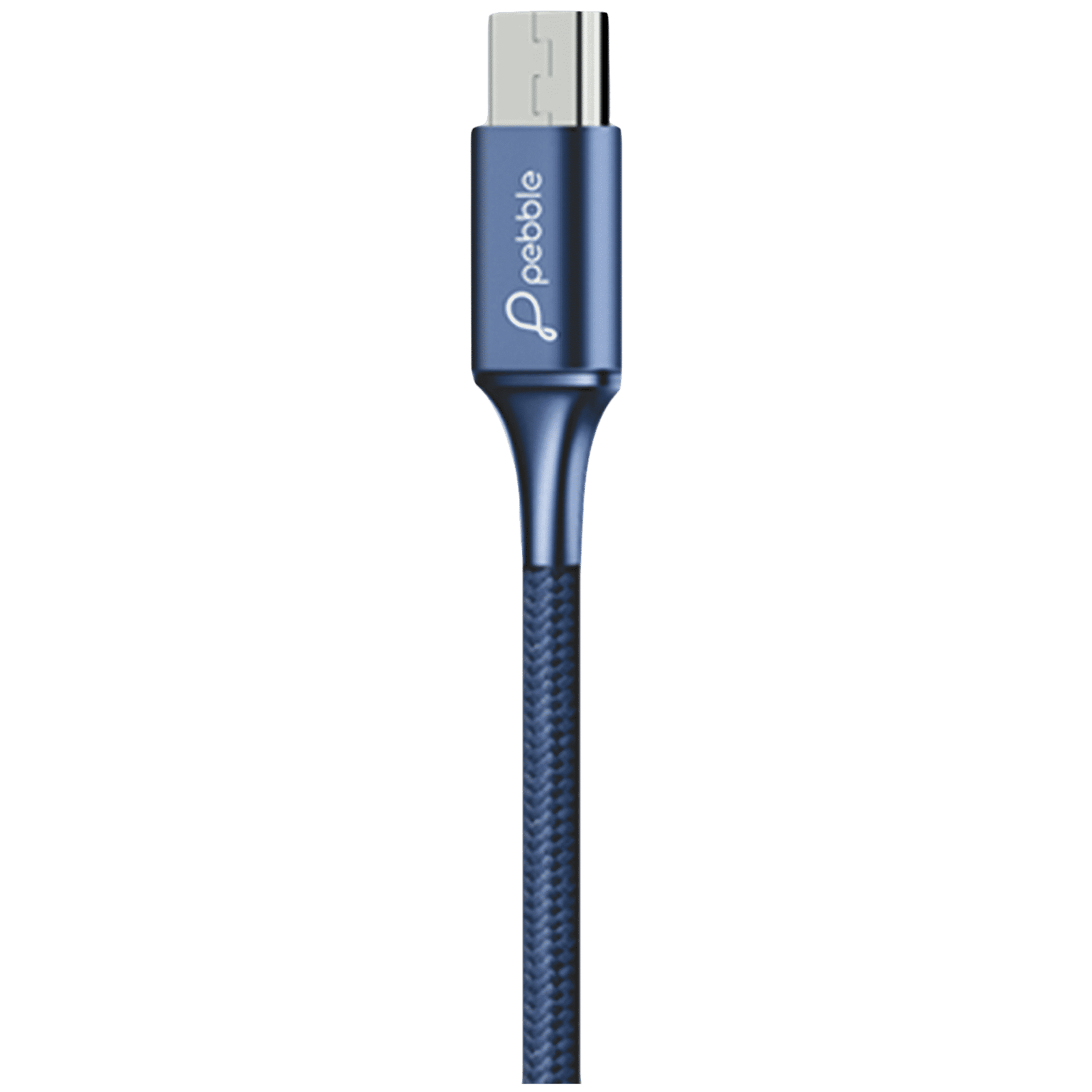 Pebble Type A to Type C, Micro USB, Lightning 3.3 Feet (1M) 3-in-1 Cable (Premium Nylon Braided, Blue)_6