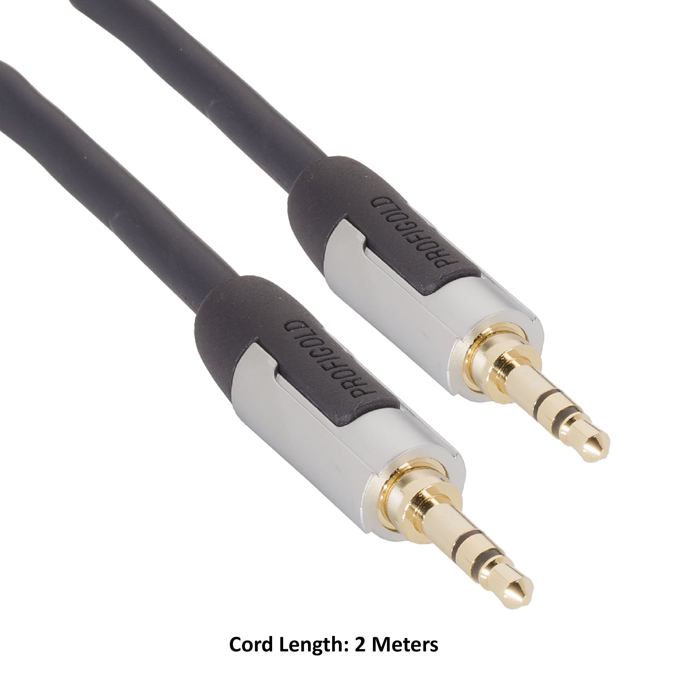 Profigold 3.5mm Aux to 3.5mm Aux 6.6 Feet (2M) Cable (IAT Technology, Black/Grey)_3