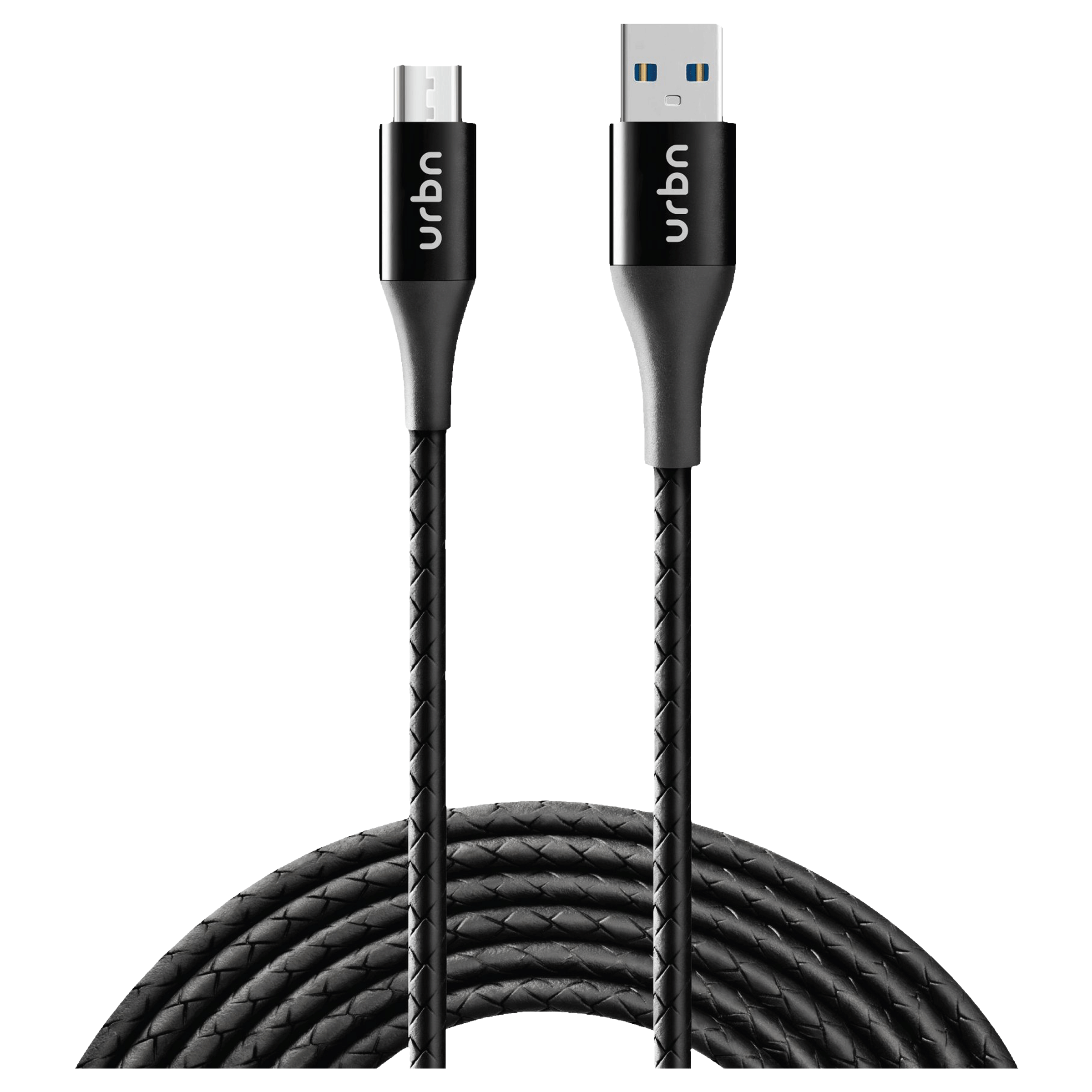 urbn Type A to Micro USB 3.9 Feet (1.2M) Cable (Tangle Free Design, Black)_1