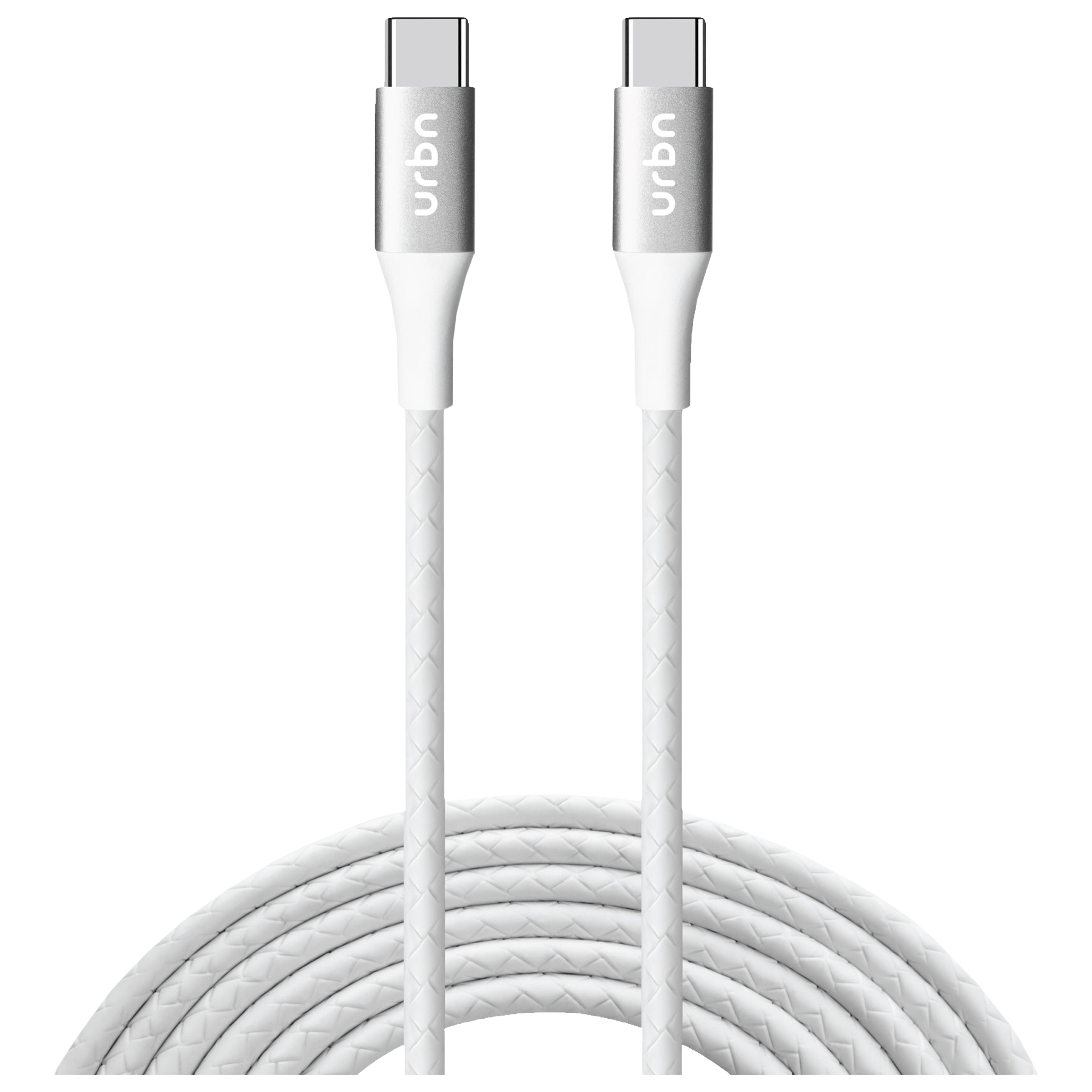 urbn Type C to Type C 3.9 Feet (1.2M) Cable (Tangle Free Design, White) urbn Type C to Type C 3.9 Feet (1.2M) Cable (Tangle Free Design, White)_1