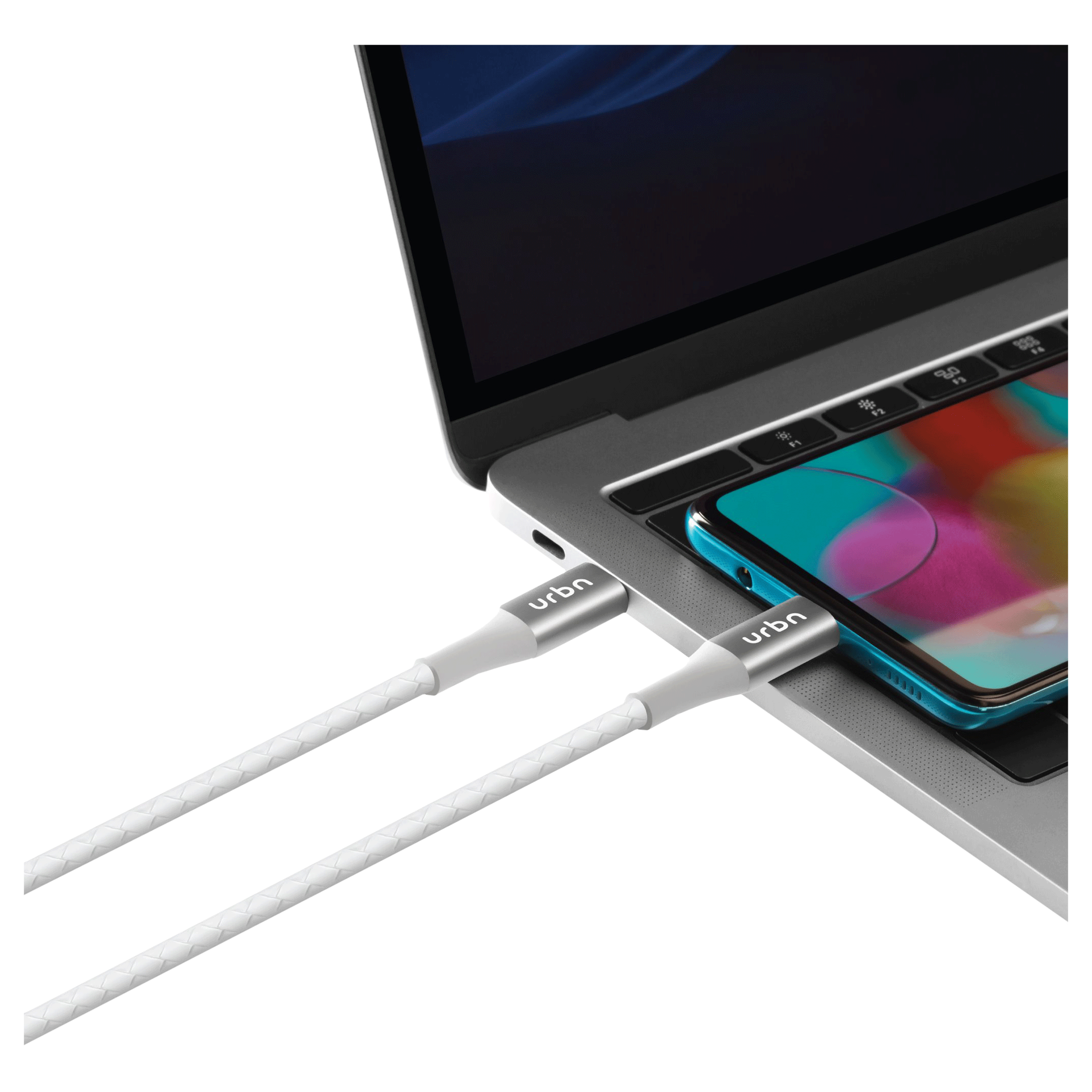 urbn Type C to Type C 3.9 Feet (1.2M) Cable (Tangle Free Design, White) urbn Type C to Type C 3.9 Feet (1.2M) Cable (Tangle Free Design, White)_5