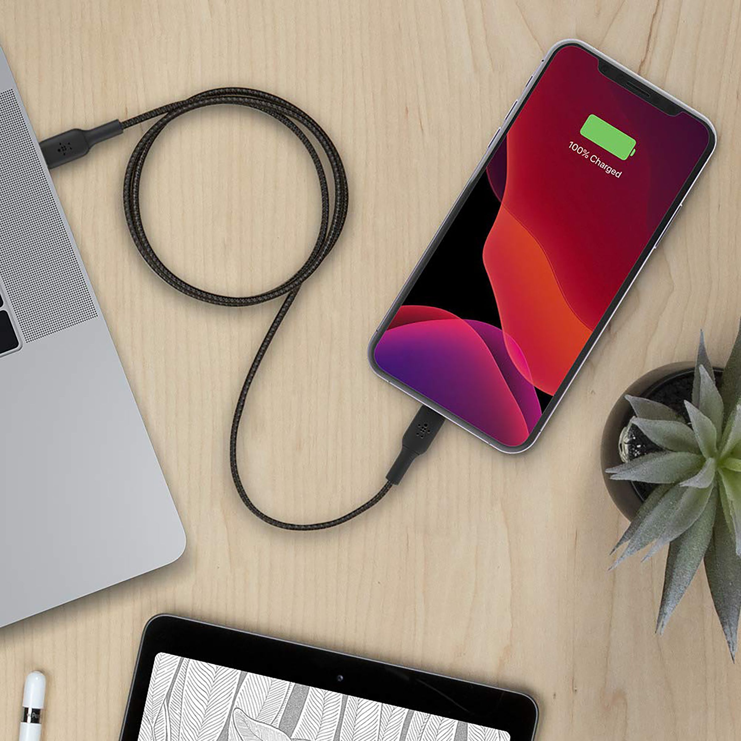 belkin BoostCharge Type C to Lightning 6.6 Feet (2M) Cable (10000 Plus Bends Lifespan, Black)_6