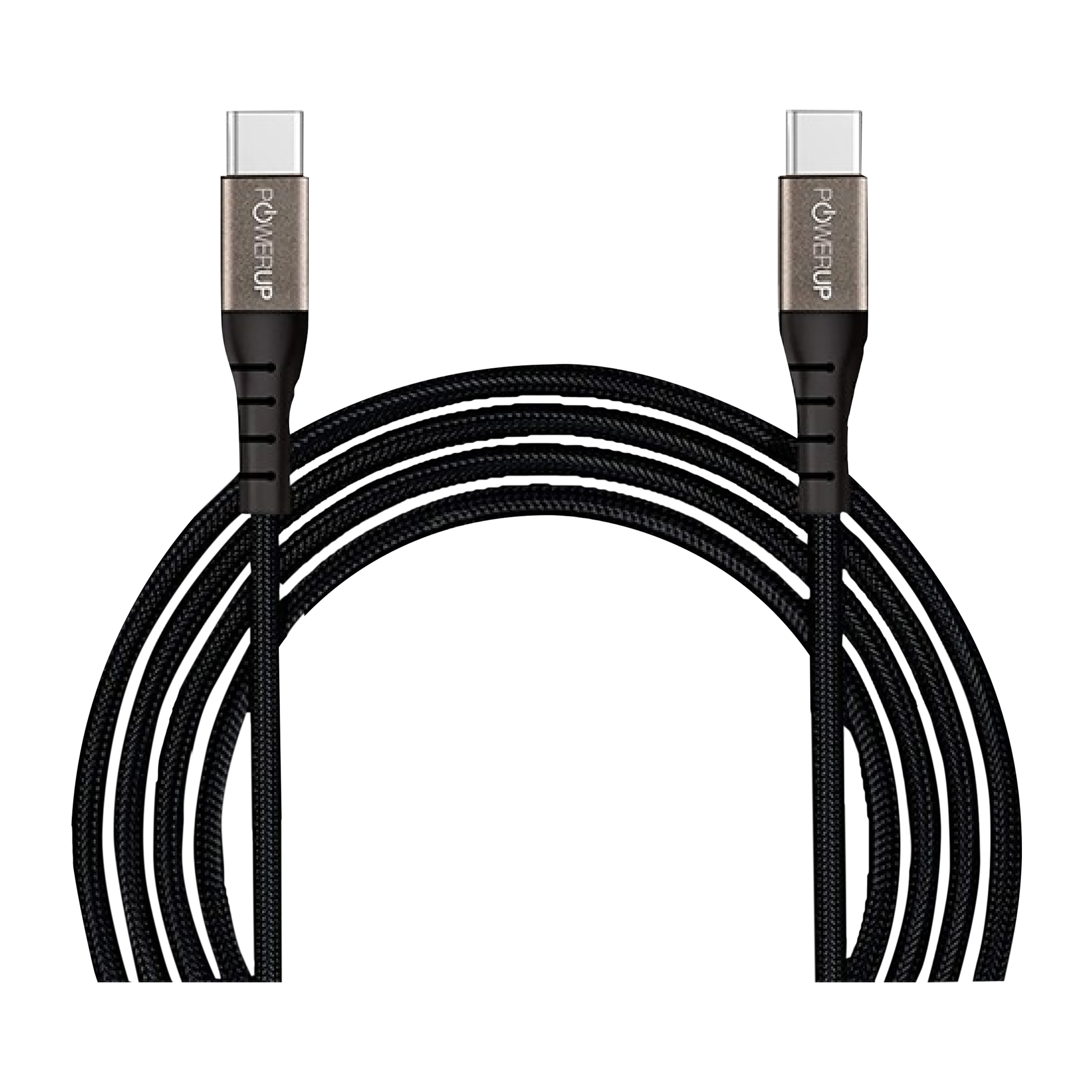 POWERUP Type C to Type C 4.9 Feet (1.5M) Cable (Reversible Design, Black) POWERUP Type C to Type C 4.9 Feet (1.5M) Cable (Reversible Design, Black)_1