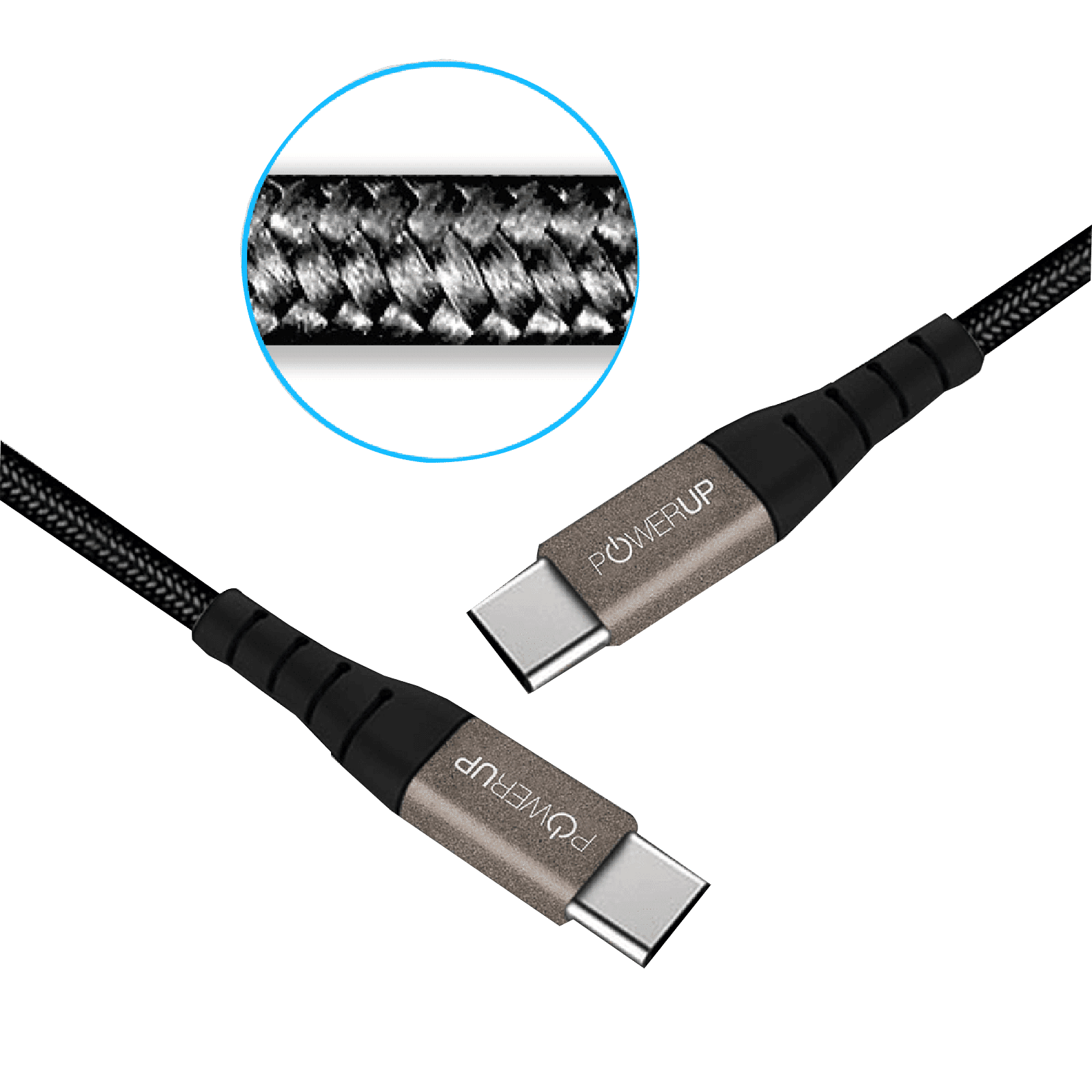 POWERUP Type C to Type C 4.9 Feet (1.5M) Cable (Reversible Design, Black) POWERUP Type C to Type C 4.9 Feet (1.5M) Cable (Reversible Design, Black)_11