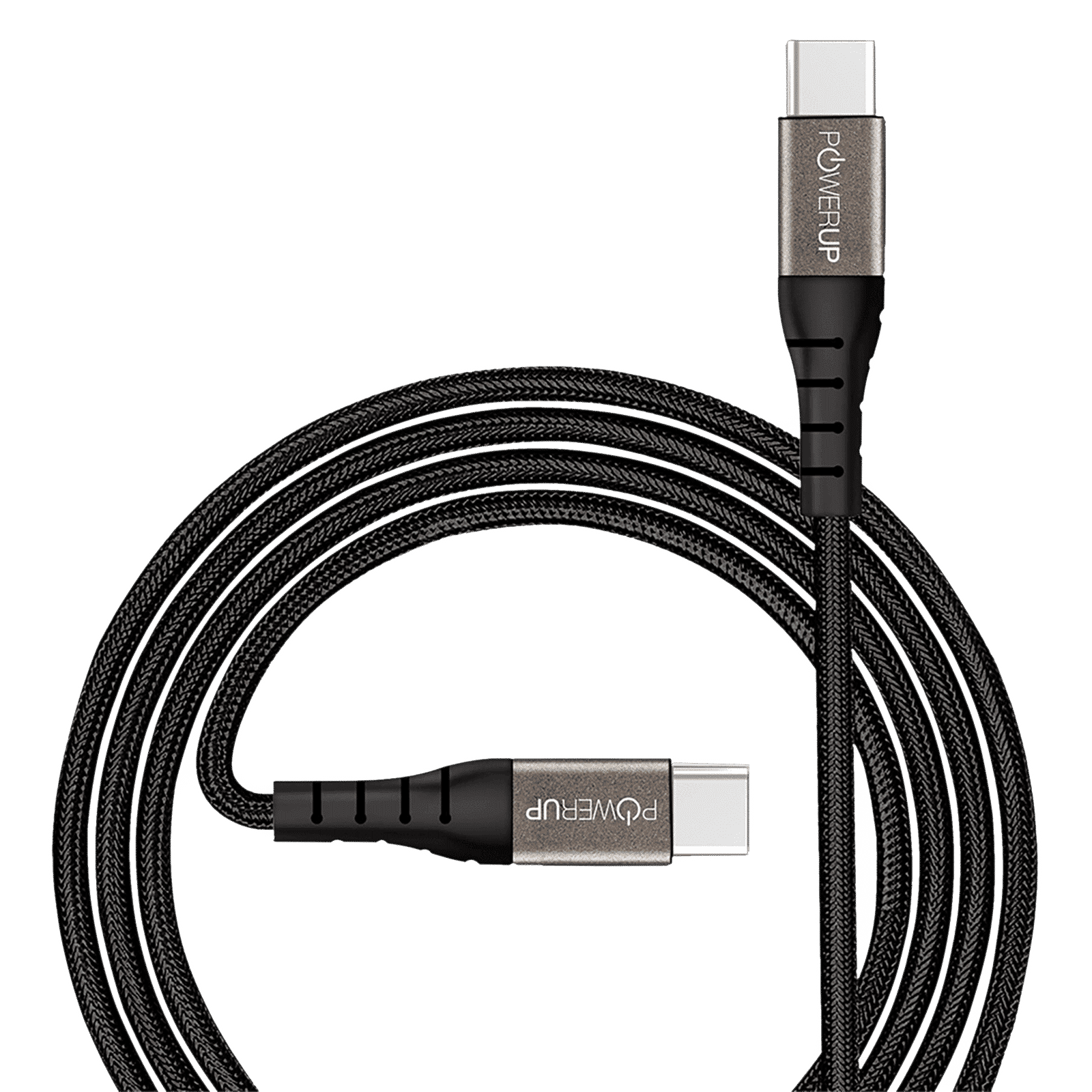 POWERUP Type C to Type C 4.9 Feet (1.5M) Cable (Reversible Design, Black) POWERUP Type C to Type C 4.9 Feet (1.5M) Cable (Reversible Design, Black)_5