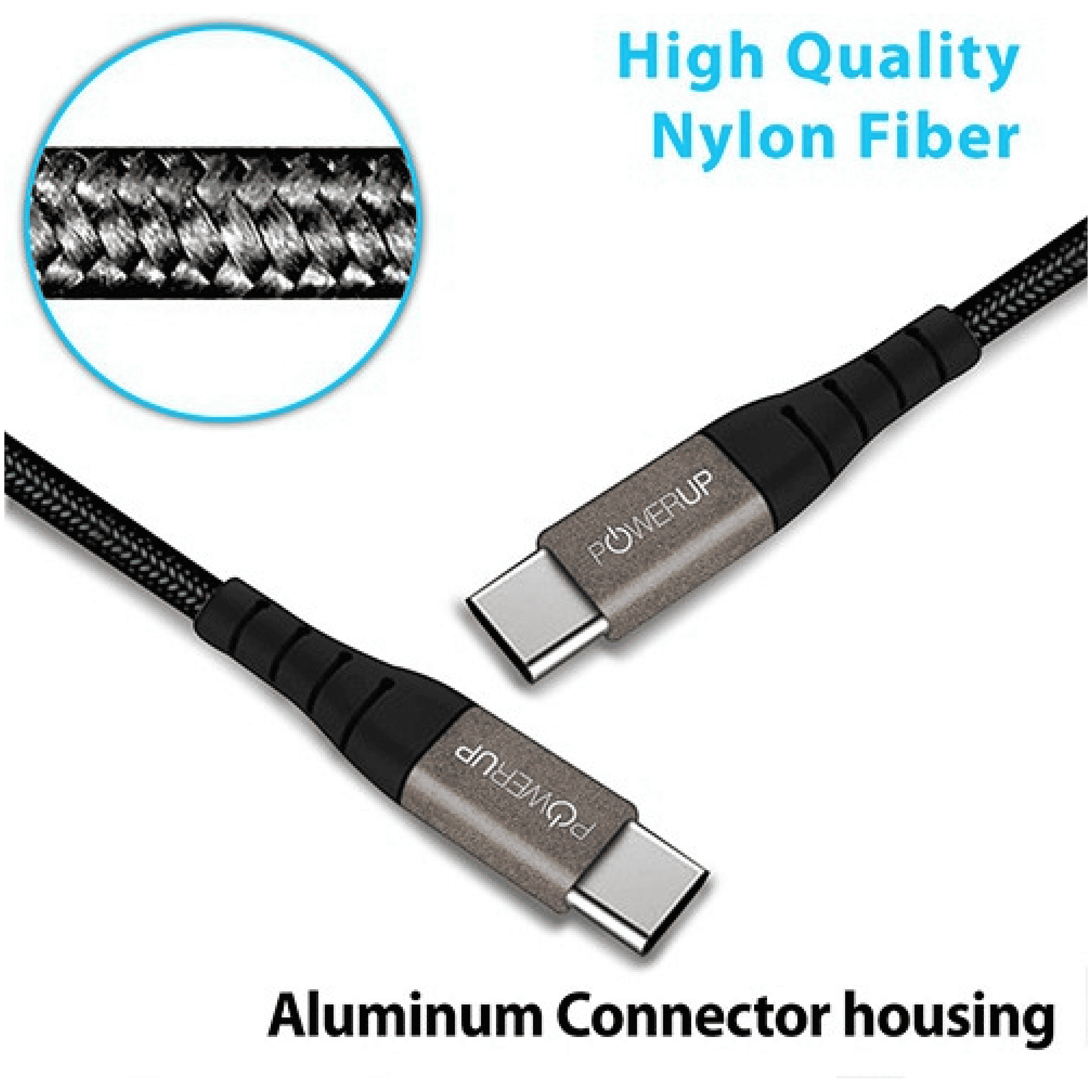 POWERUP Type C to Type C 4.9 Feet (1.5M) Cable (Reversible Design, Black) POWERUP Type C to Type C 4.9 Feet (1.5M) Cable (Reversible Design, Black)_7