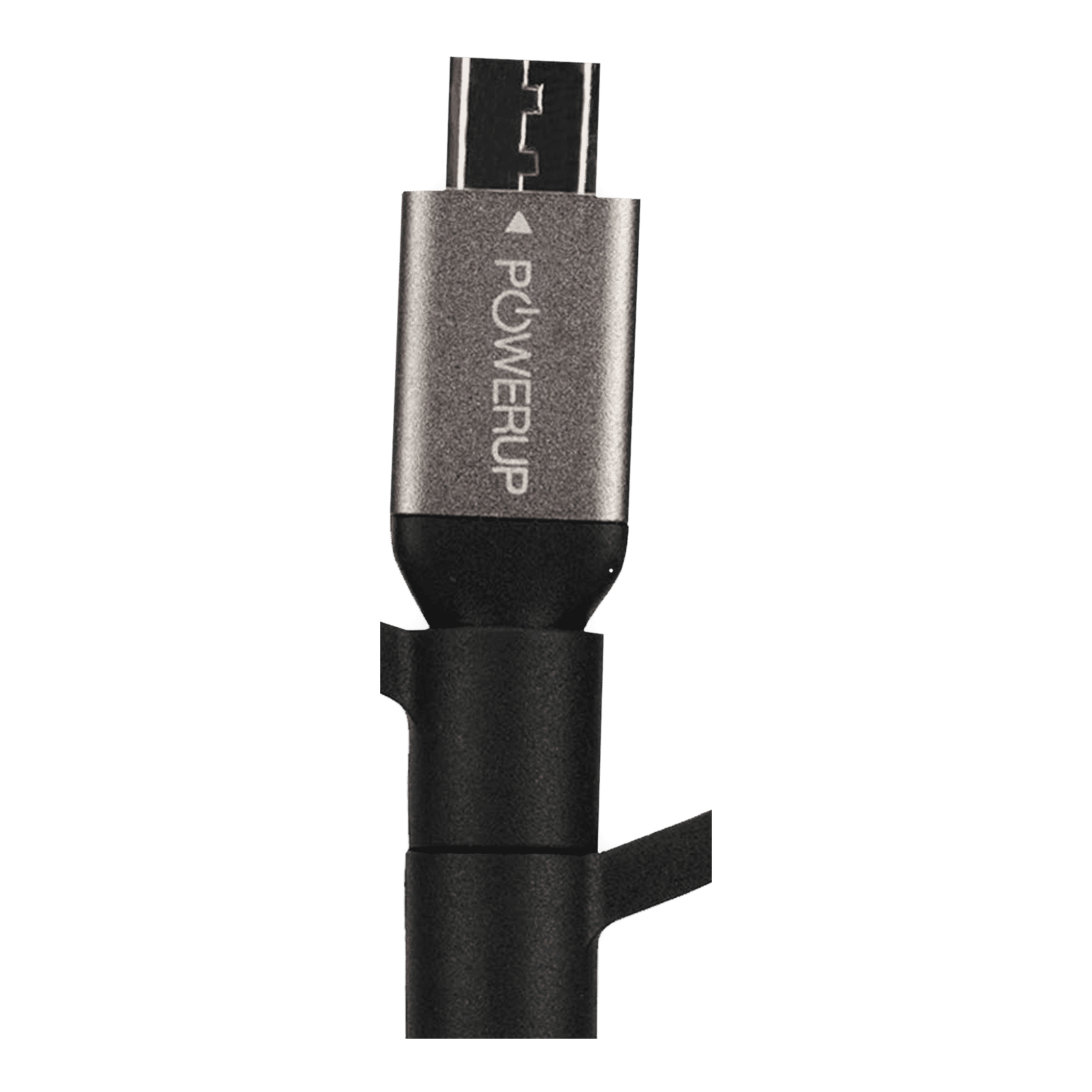 POWERUP Type A to Type C, Micro USB, Lightning 0.39 Feet (0.12M) 3-in-1 Cable (Tangle-free Design, Black)_9