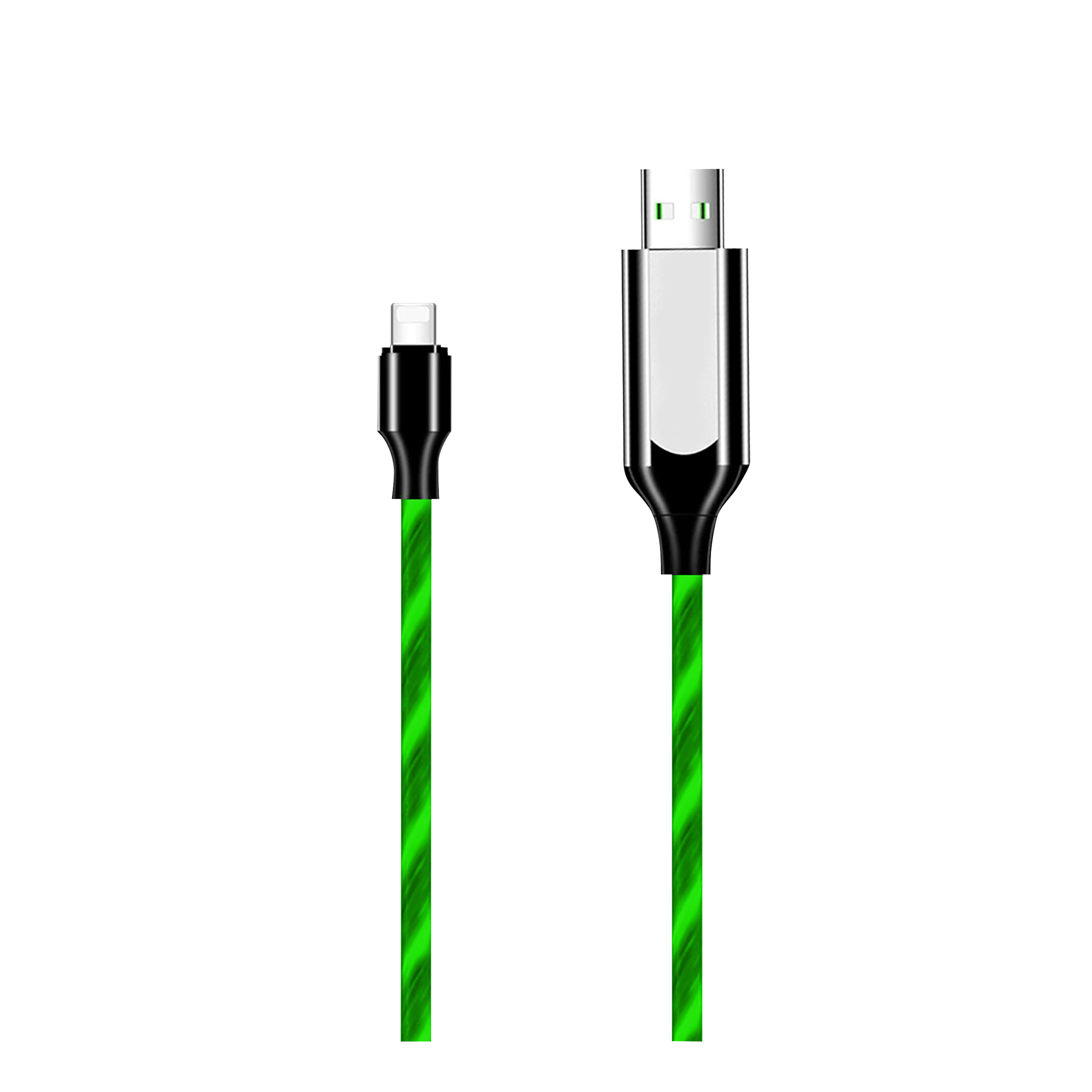 Macmerise Illume Type A to Lightning 3.3 Feet (1M) Cable (LED Light Flow, Green) Macmerise Illume Type A to Lightning 3.3 Feet (1M) Cable (LED Light Flow, Green)_1