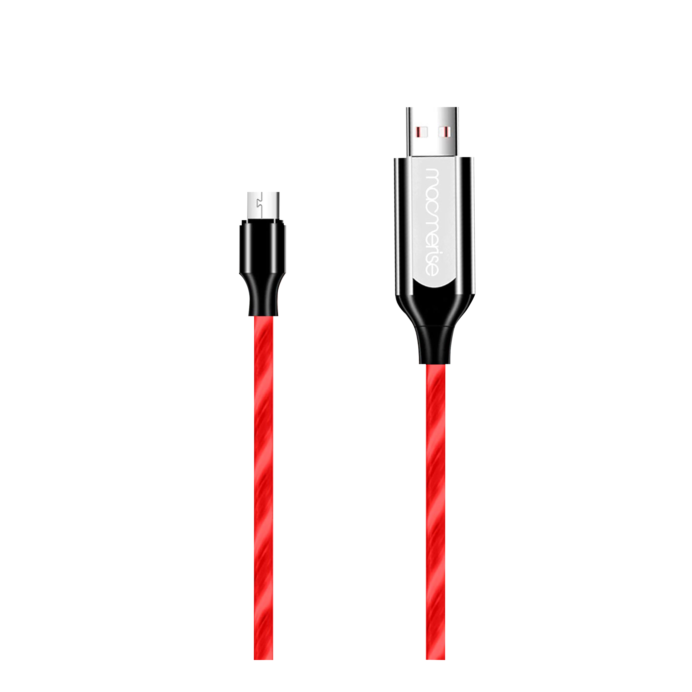 Macmerise Illume Type A to Micro USB 3.3 Feet (1M) Cable (LED Light Flow, Red)_1