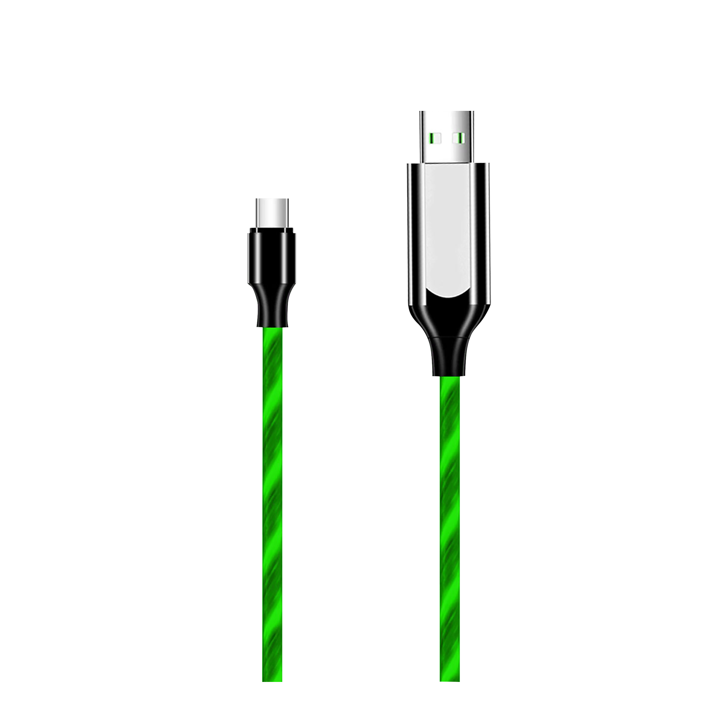 Macmerise Illume Type A to Type C 3.3 Feet (1M) Cable (LED Light Flow, Green)_1
