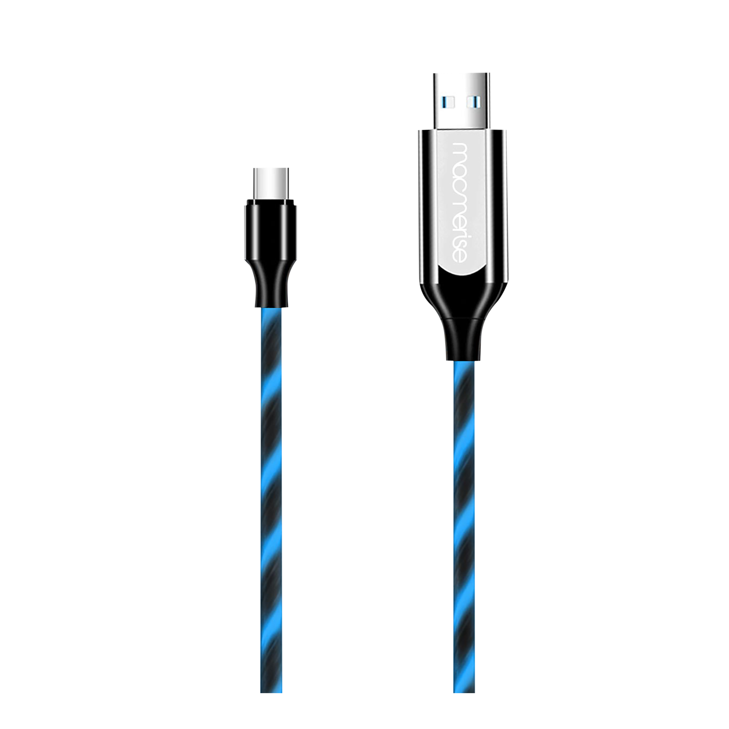 Macmerise Illume Type A to Type C 3.3 Feet (1M) Cable (LED Light Flow, Black) Macmerise Illume Type A to Type C 3.3 Feet (1M) Cable (LED Light Flow, Black)_1