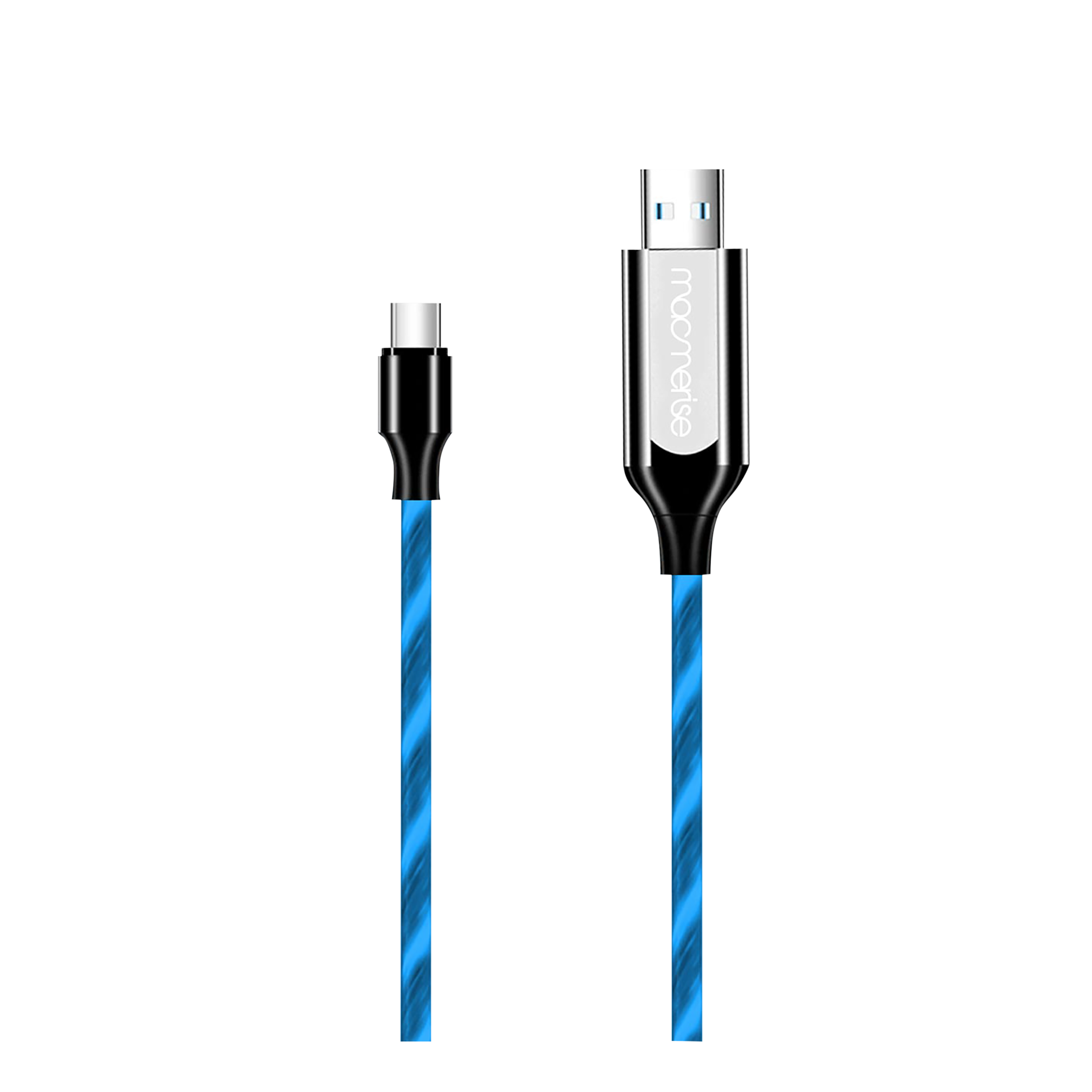 Macmerise Illume Type A to Type C 3.3 Feet (1M) Cable (LED Light Flow, Blue) Macmerise Illume Type A to Type C 3.3 Feet (1M) Cable (LED Light Flow, Blue)_1