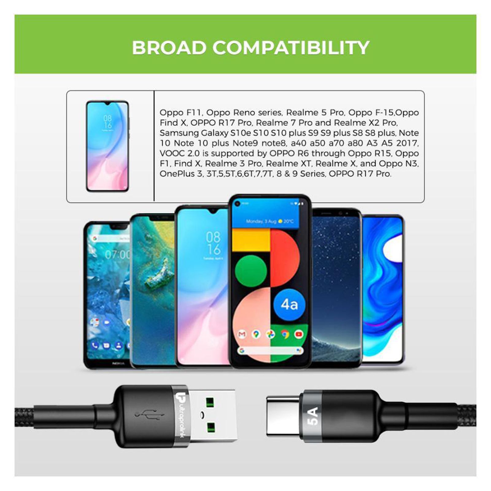 UltraProlink NyloKev Type A to Type C 4.9 Feet (1.5M) Cable (Tangle Free Design, Black)_4