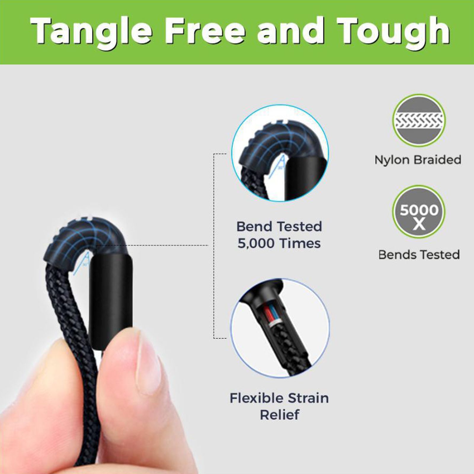 UltraProlink Zap Type A to Type C 3.9 Feet (1.2M) Cable (Tangle Free Design, Black) UltraProlink Zap Type A to Type C 3.9 Feet (1.2M) Cable (Tangle Free Design, Black)_6