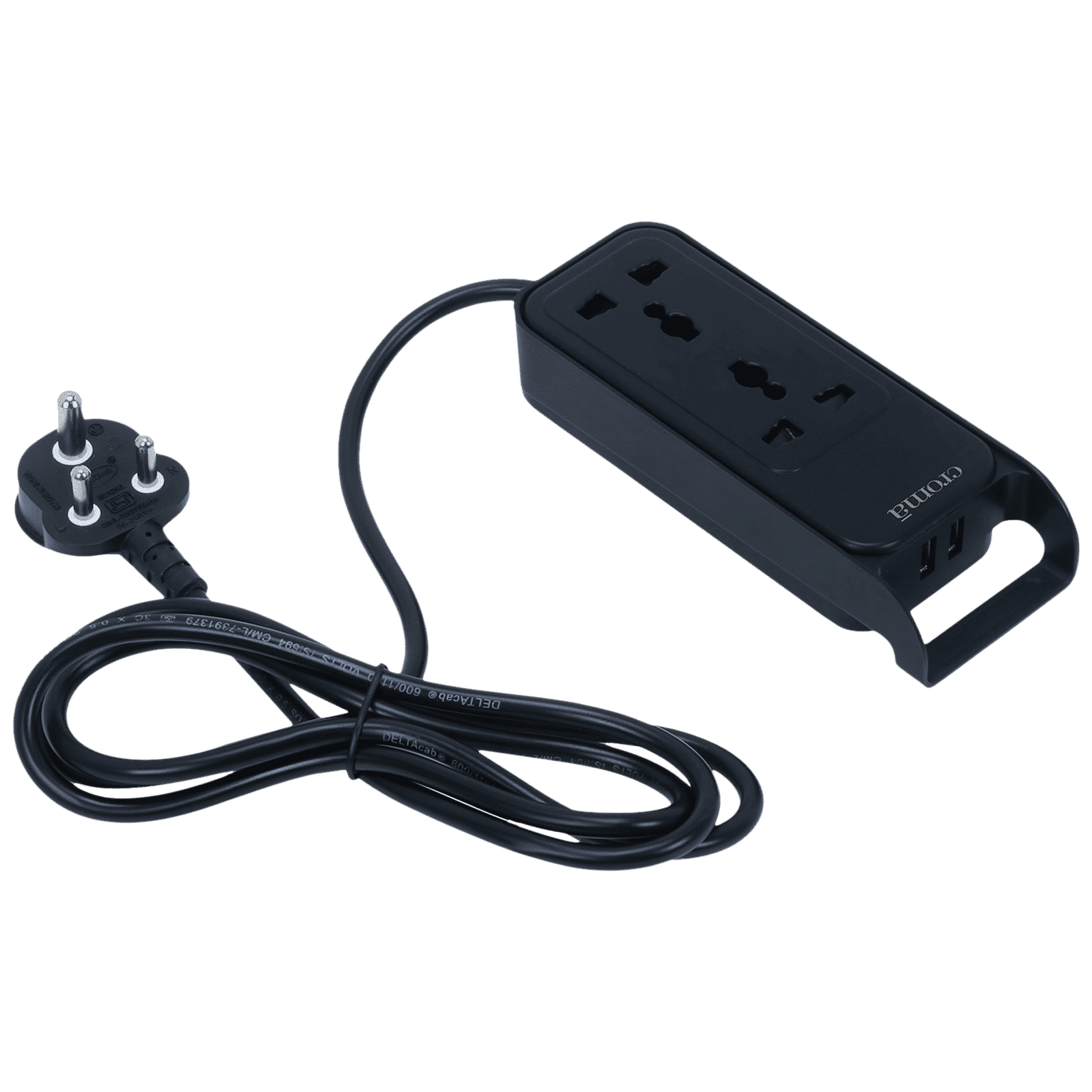 Croma 6 Amps 2 Sockets Surge Protector with Individual Switch (0.8 Meters, Safety Shutters in Socket, CRSP2WMSPA264301, Black) Croma 6 Amps 2 Sockets Surge Protector with Individual Switch (0.8 Meters, Safety Shutters in Socket, CRSP2WMSPA264301, Black)_5