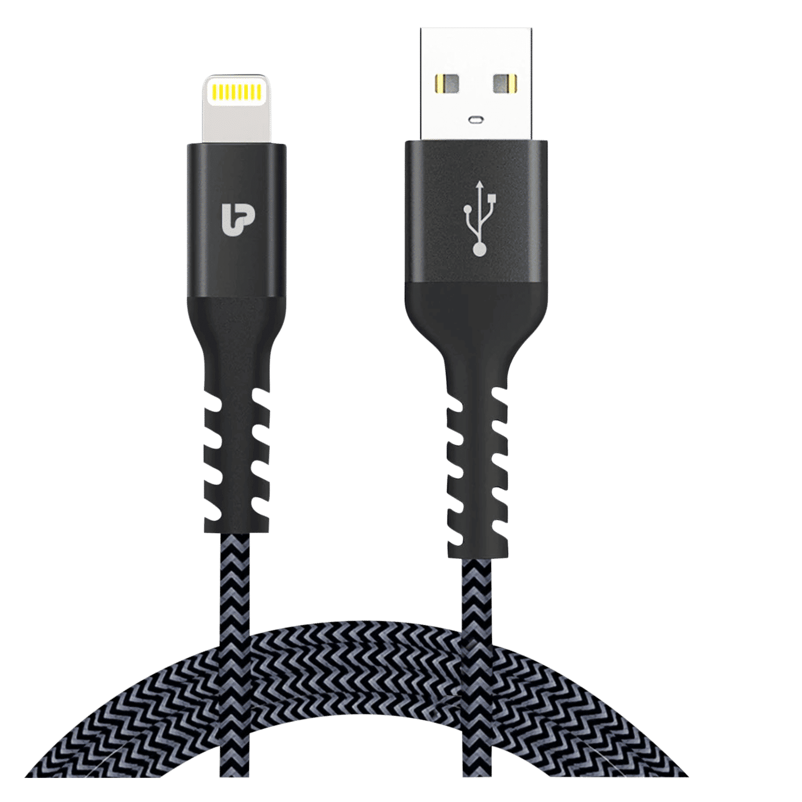 UltraProlink NyloKev+ Type A to Lightning 6.6 Feet (2M) Cable (Tangle Free Design, Grey) UltraProlink NyloKev+ Type A to Lightning 6.6 Feet (2M) Cable (Tangle Free Design, Grey)_1