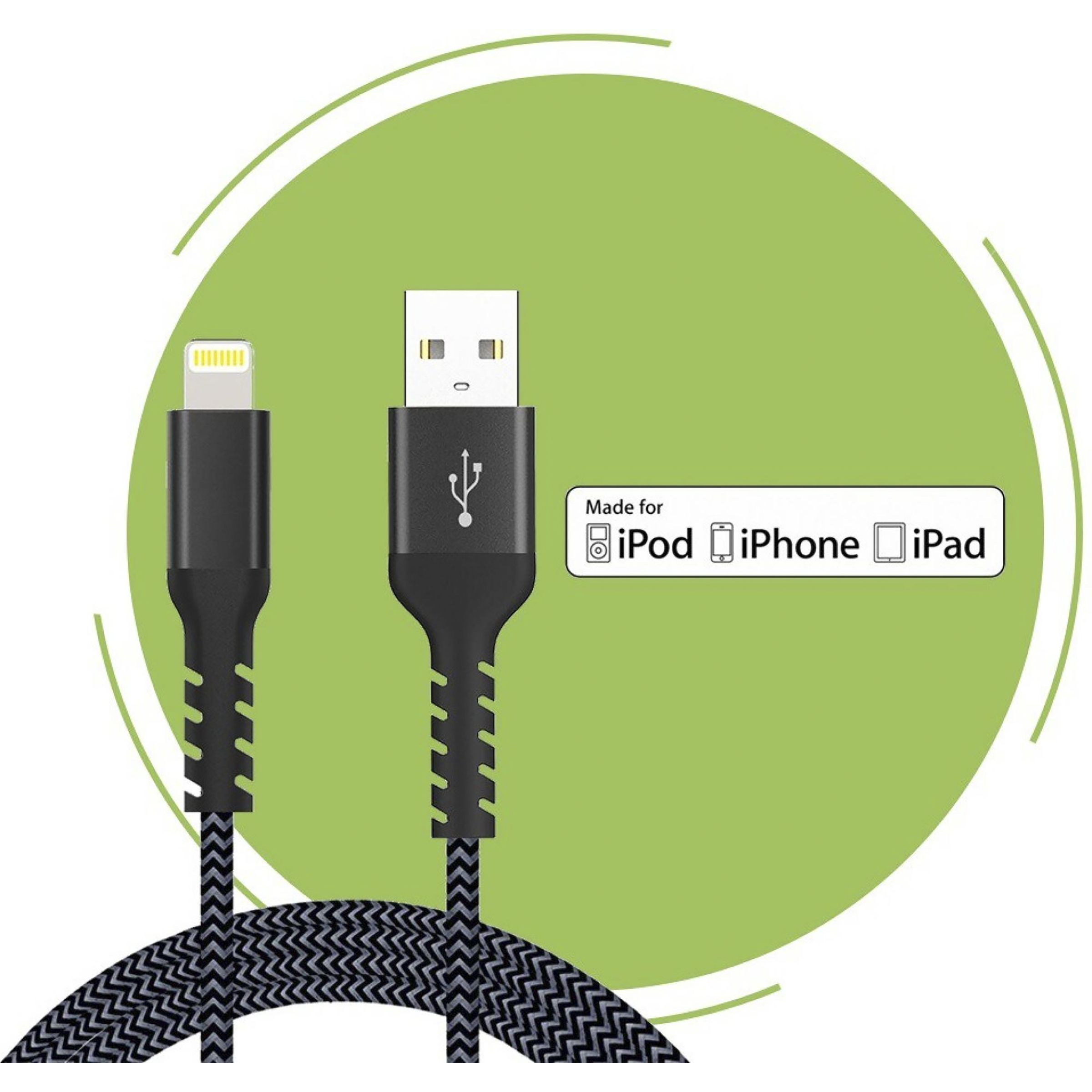 UltraProlink NyloKev+ Type A to Lightning 6.6 Feet (2M) Cable (Tangle Free Design, Grey) UltraProlink NyloKev+ Type A to Lightning 6.6 Feet (2M) Cable (Tangle Free Design, Grey)_9