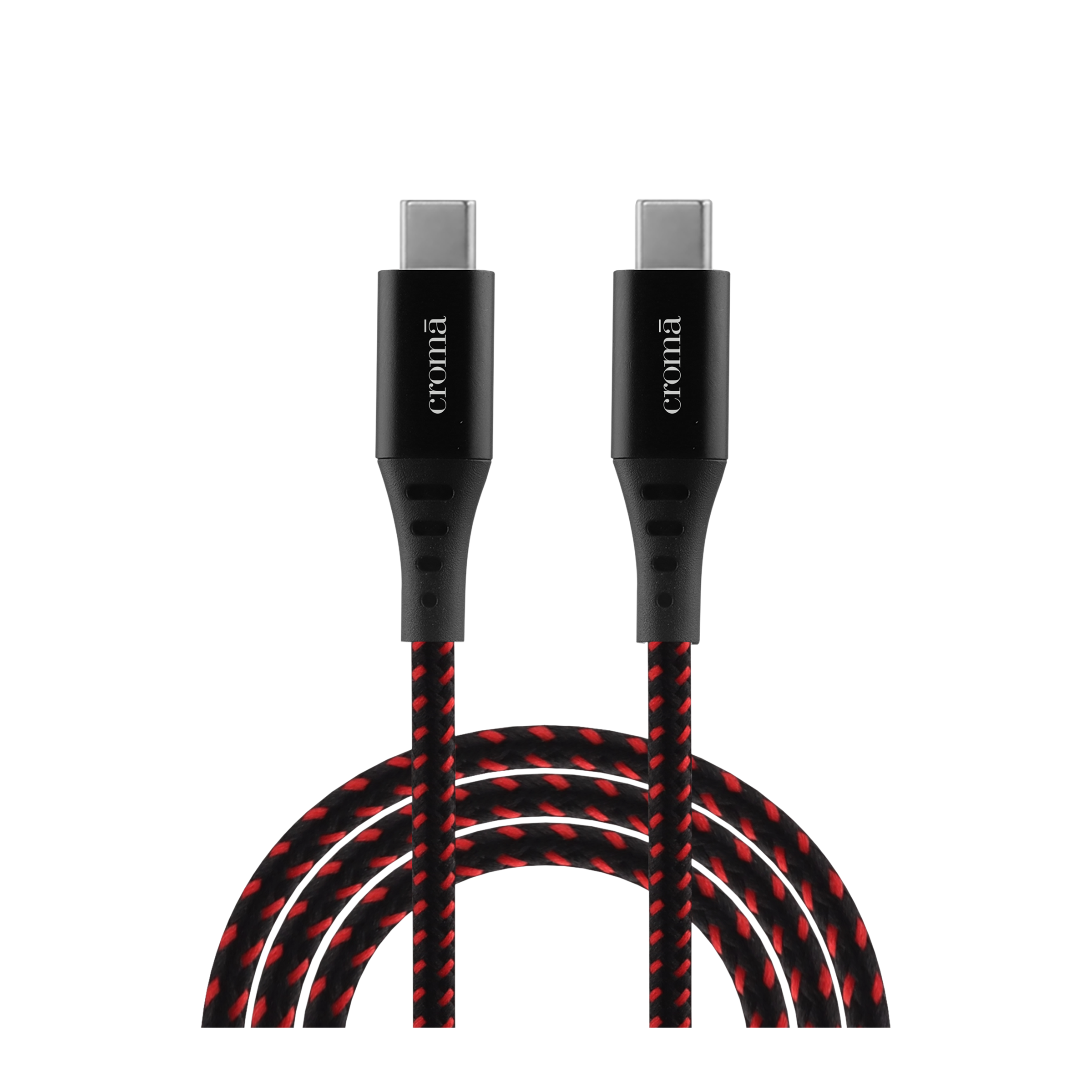 Croma Type C to Type C 3.3 Feet (1M) Cable (Nylon Braided, Red) Croma Type C to Type C 3.3 Feet (1M) Cable (Nylon Braided, Red)_1