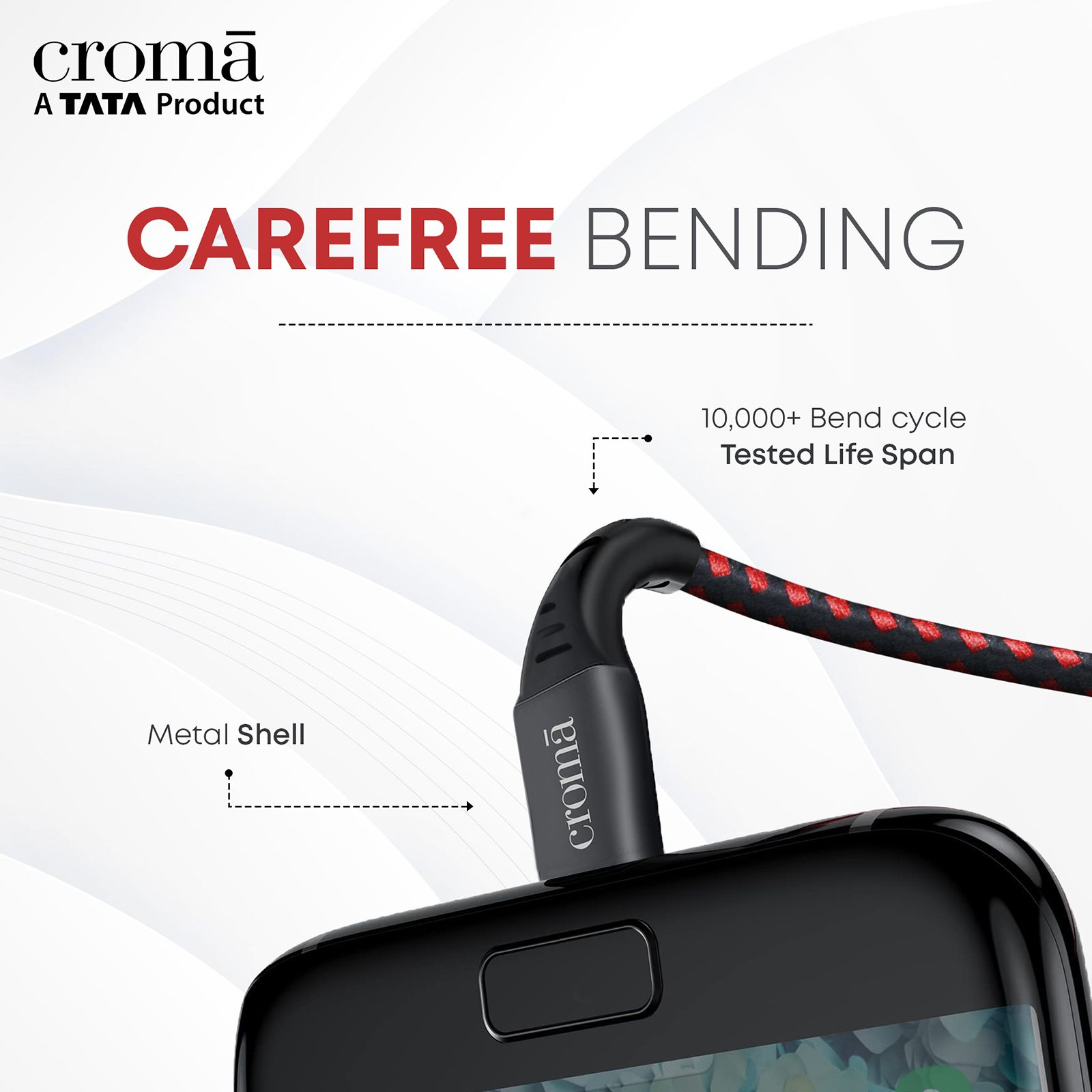 Croma Type C to Type C 6.6 Feet (2M) Cable (Apple Compatible, Red)_9