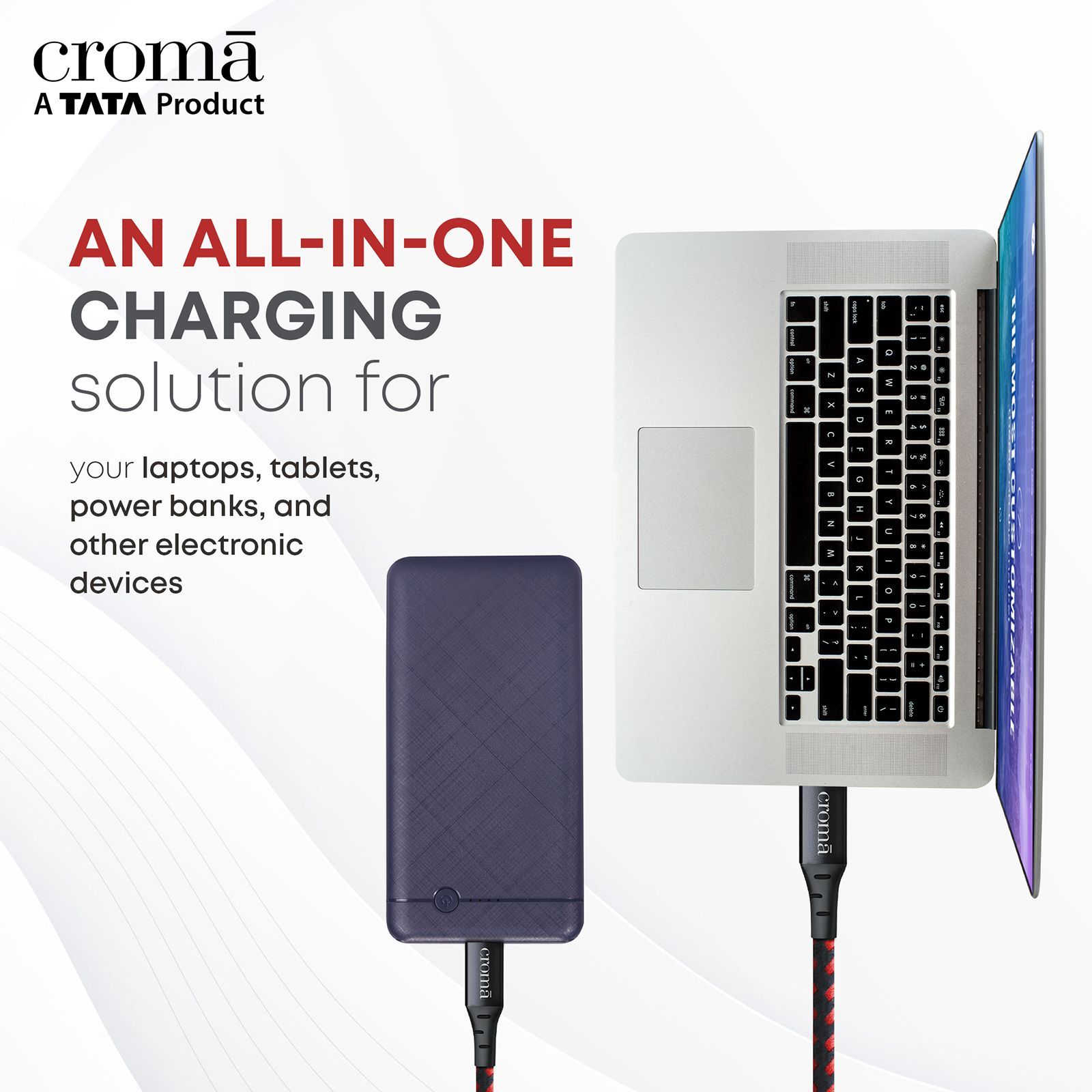 Croma Type C to Type C 6.6 Feet (2M) Cable (Apple Compatible, Red)_10
