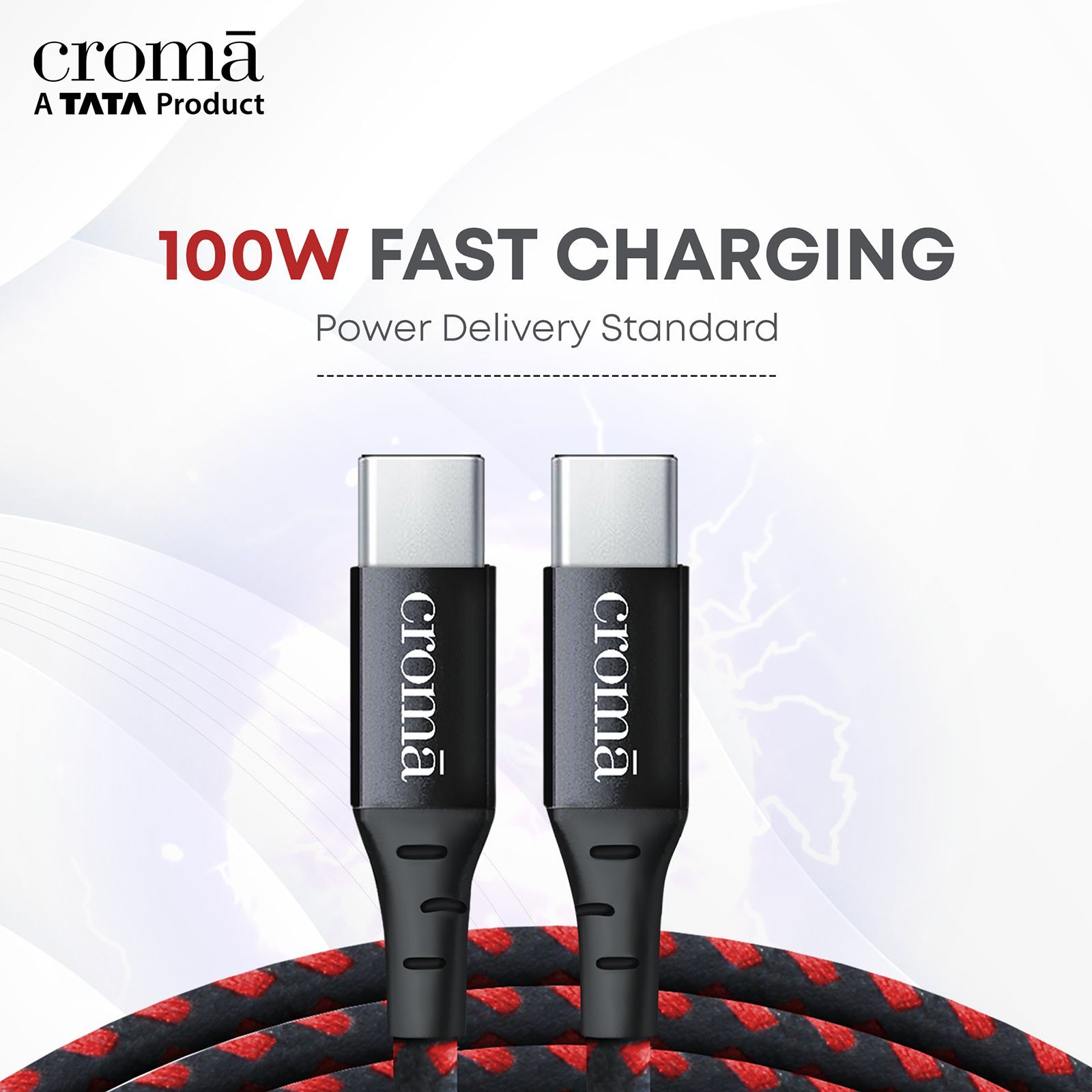 Croma Type C to Type C 6.6 Feet (2M) Cable (Apple Compatible, Red)_11