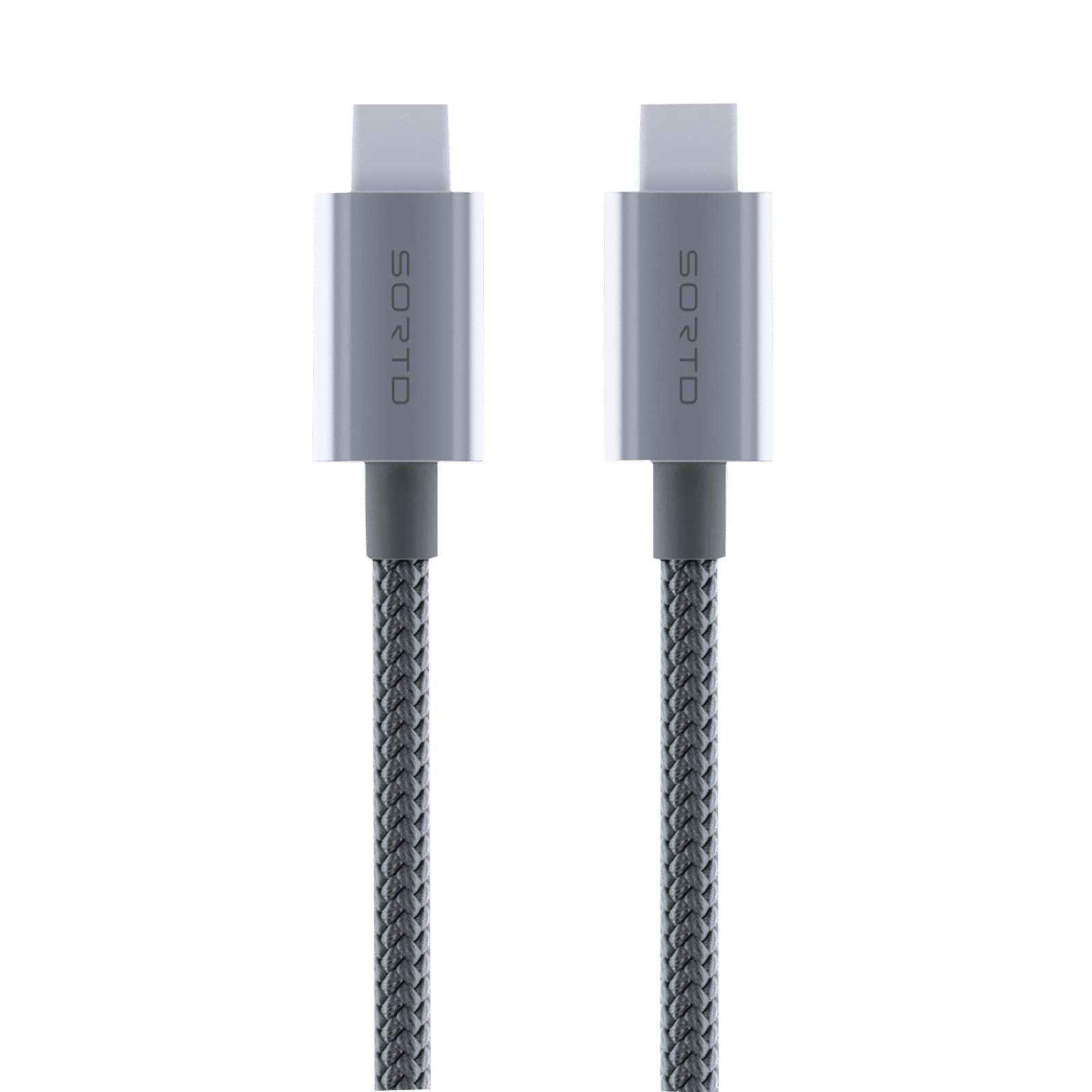 Sortd Type C to Type C 3.3 Feet (1M) Cable (In-Build Smart E Marker Chip, Grey)_4